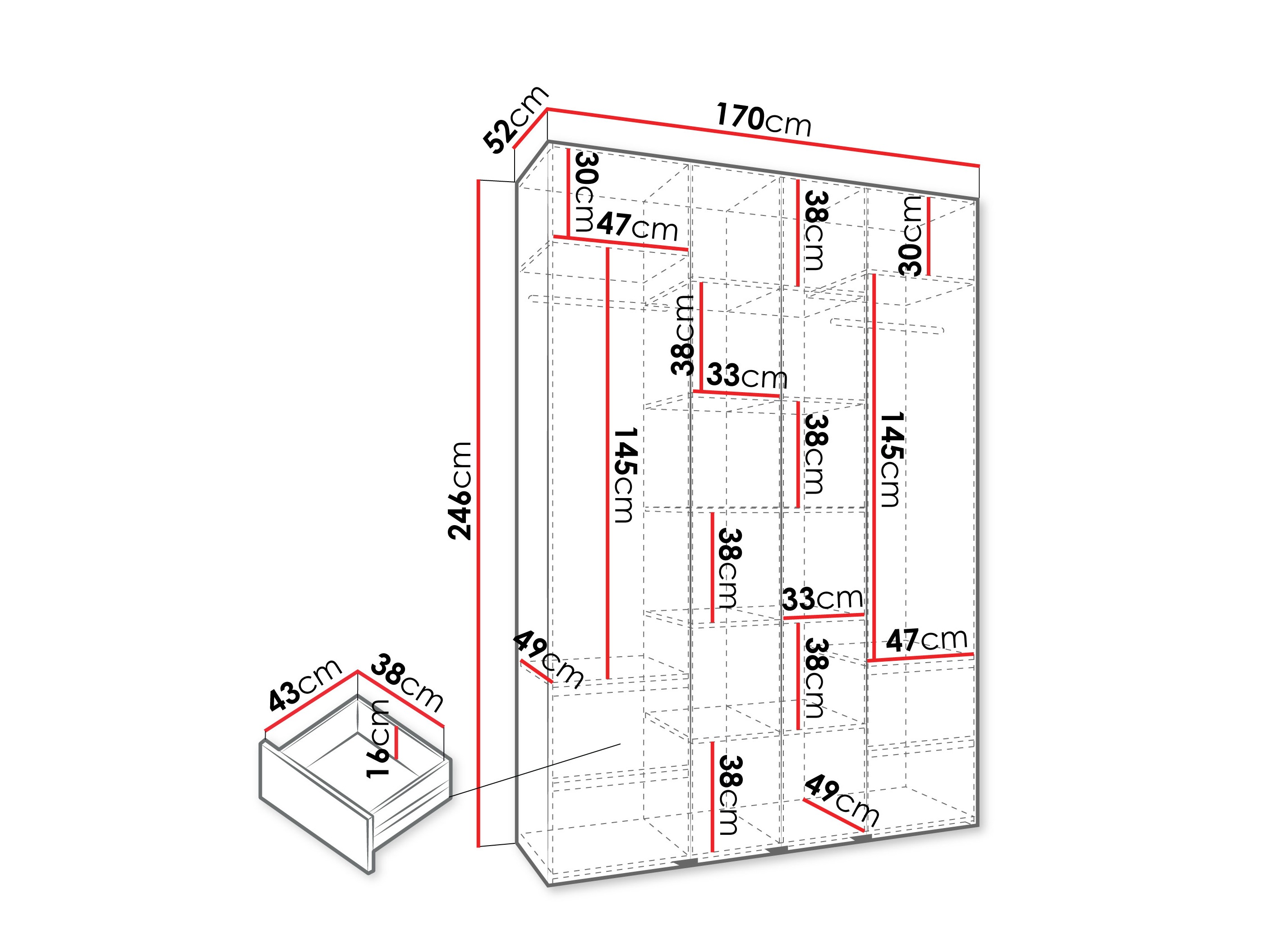 Kledingkast Hartford 570 (Wit)