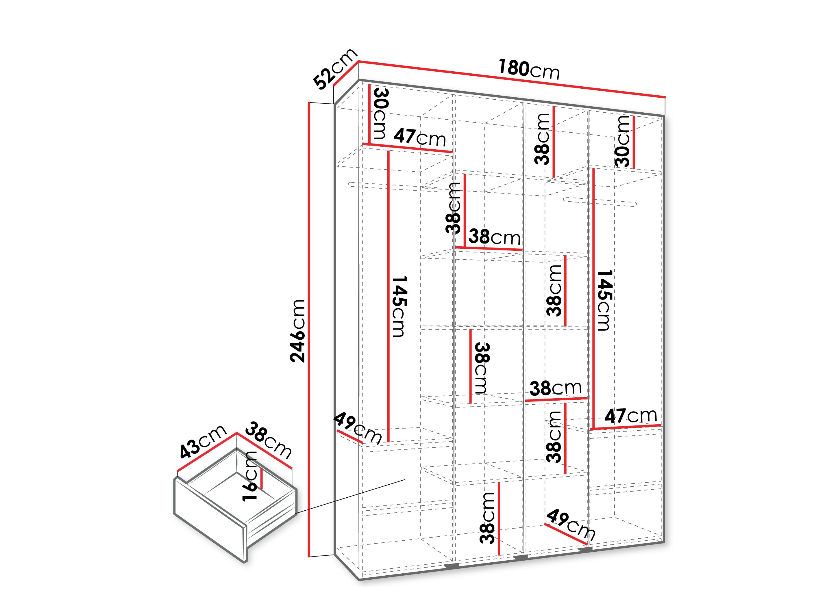 Kledingkast Hartford 570 (Wit)