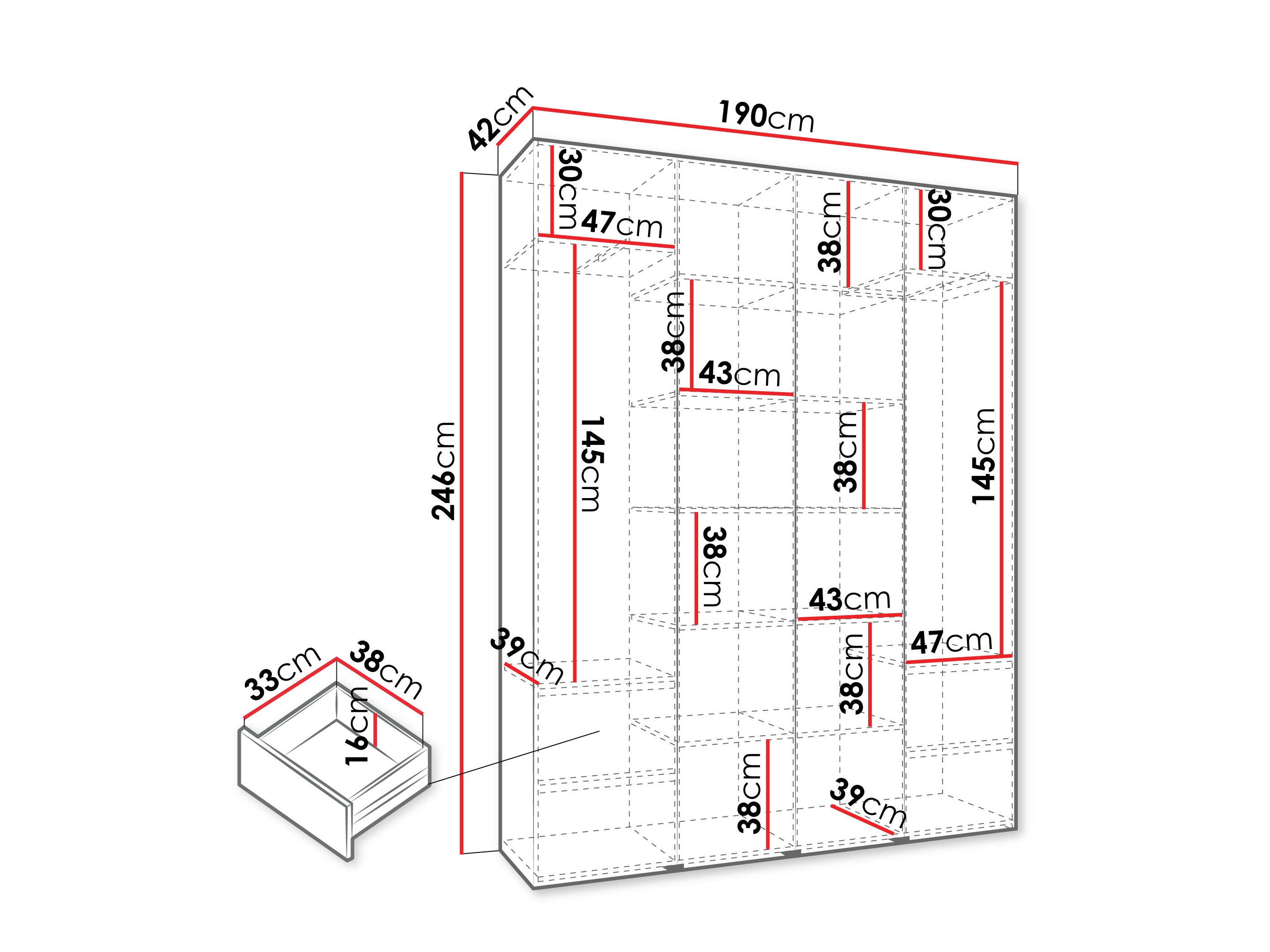 Kledingkast Hartford 570 (Wit)