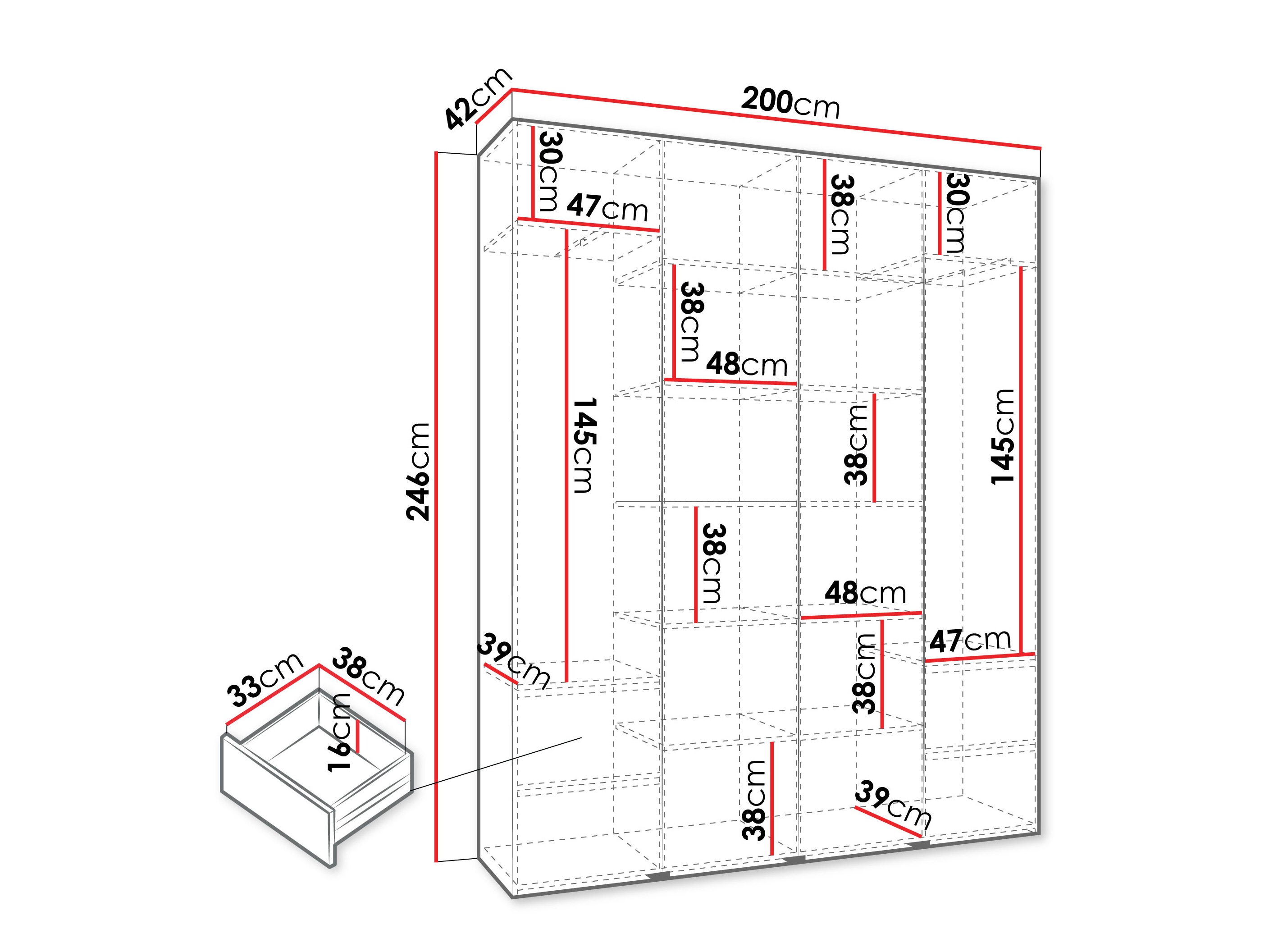 Kledingkast Hartford 570 (Wit)