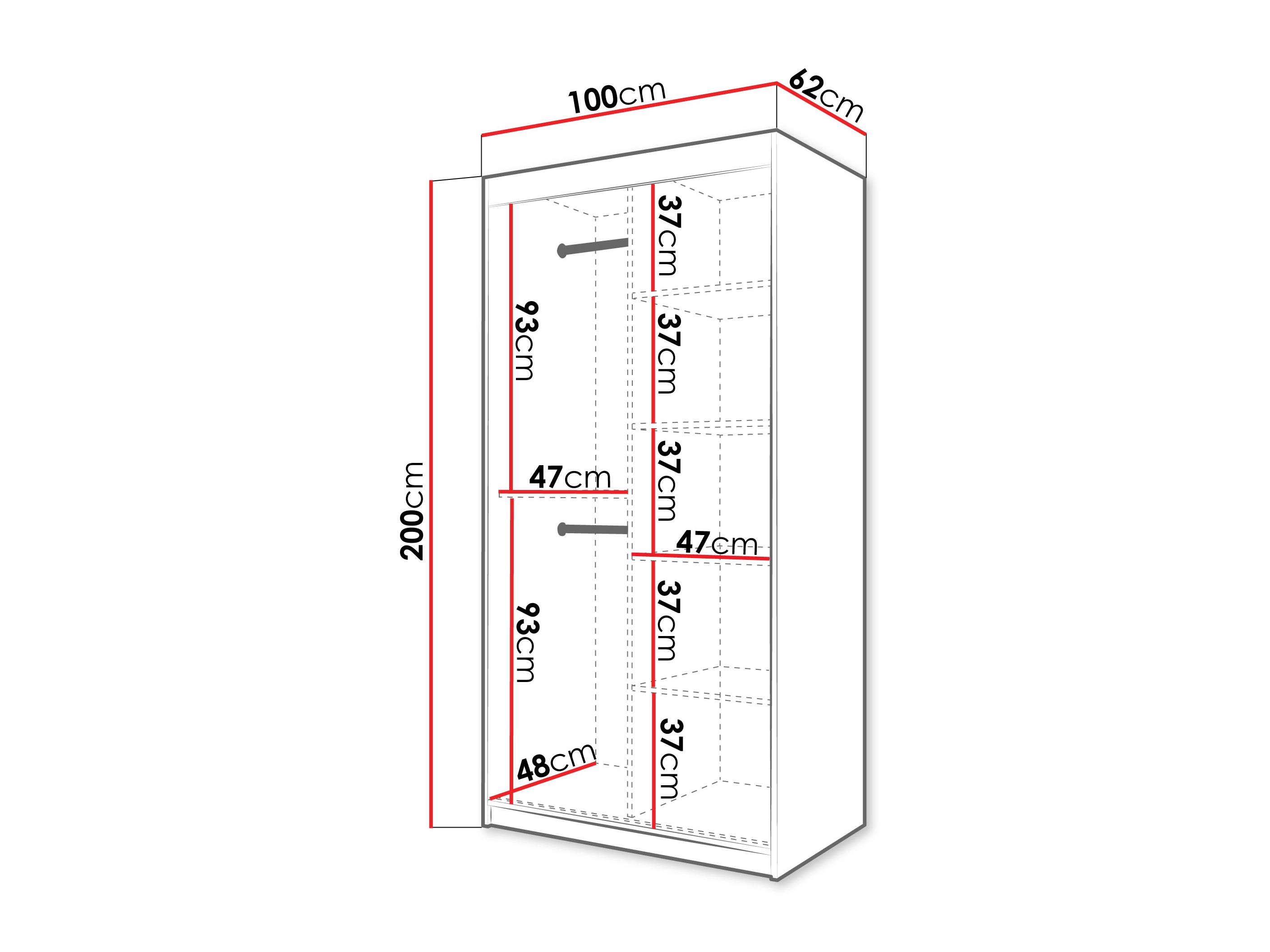 Kledingkast Hartford 575 (Wit)