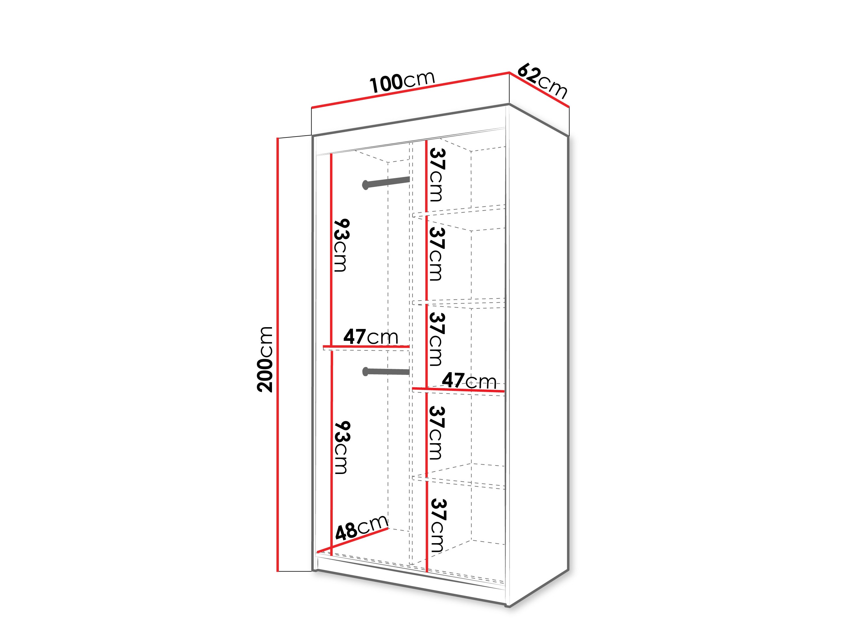 Kledingkast Hartford 575 (Wit)