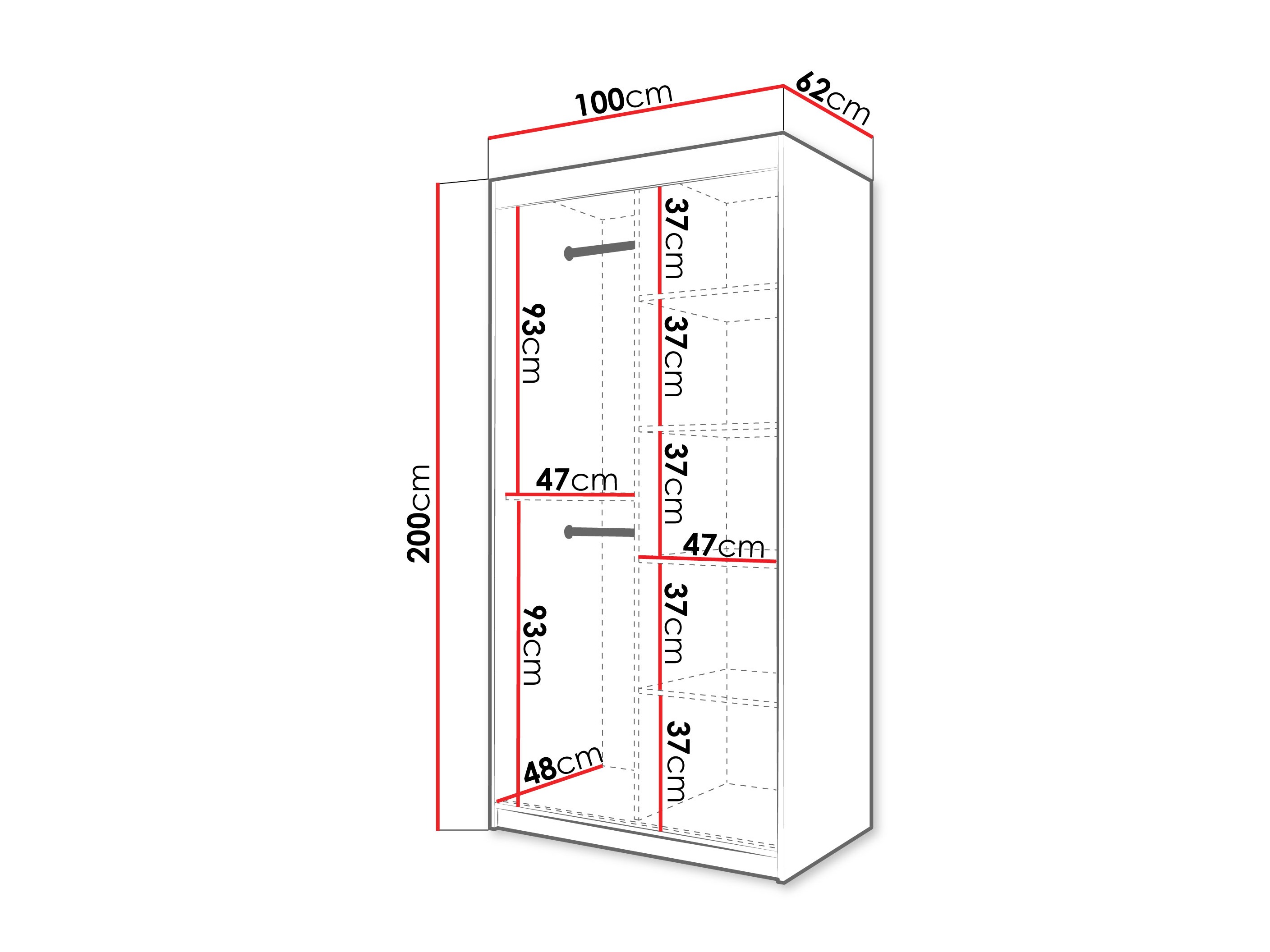 Kledingkast Hartford 576 (Wit)