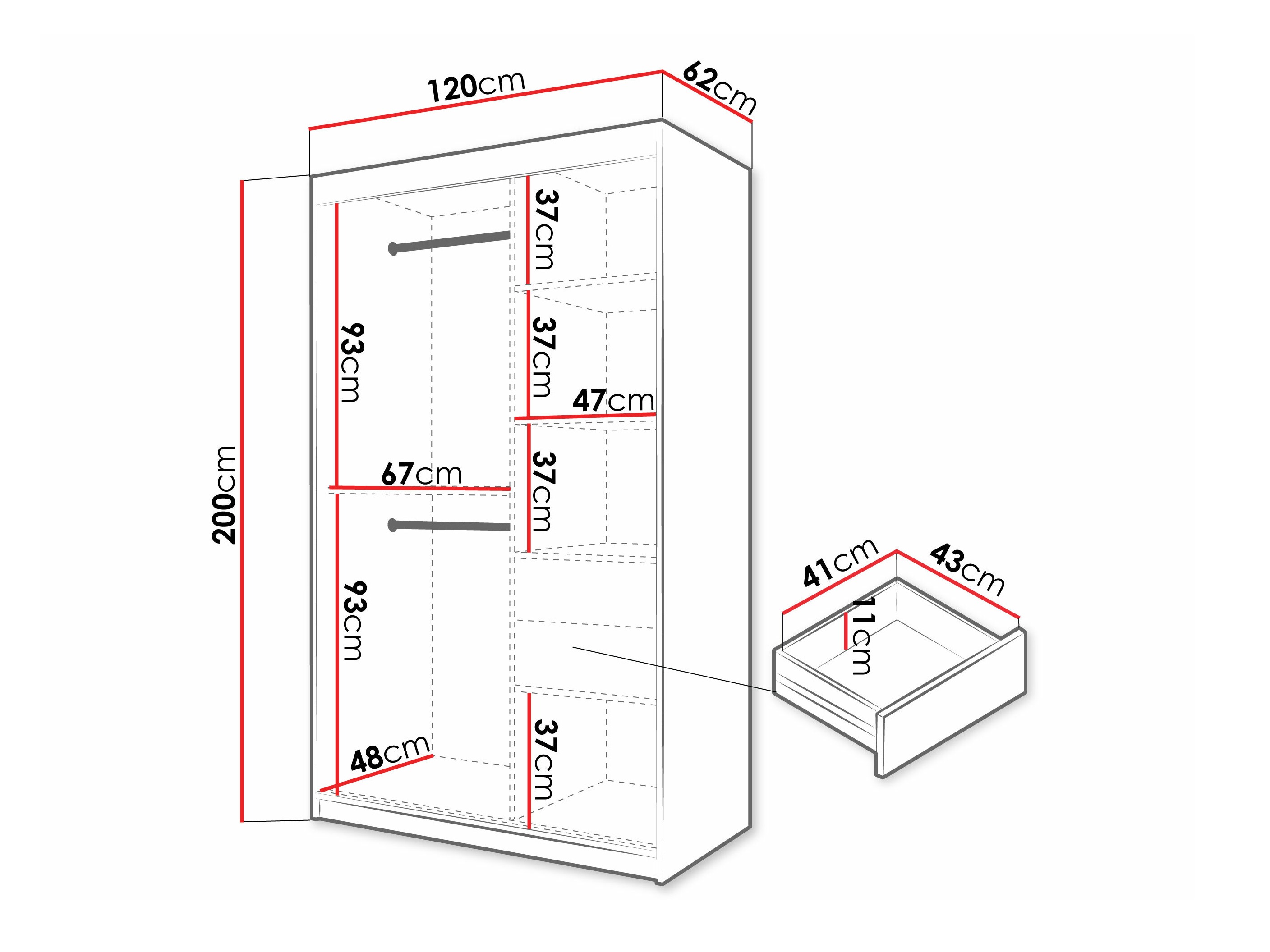 Kledingkast Hartford 576 (Wit)