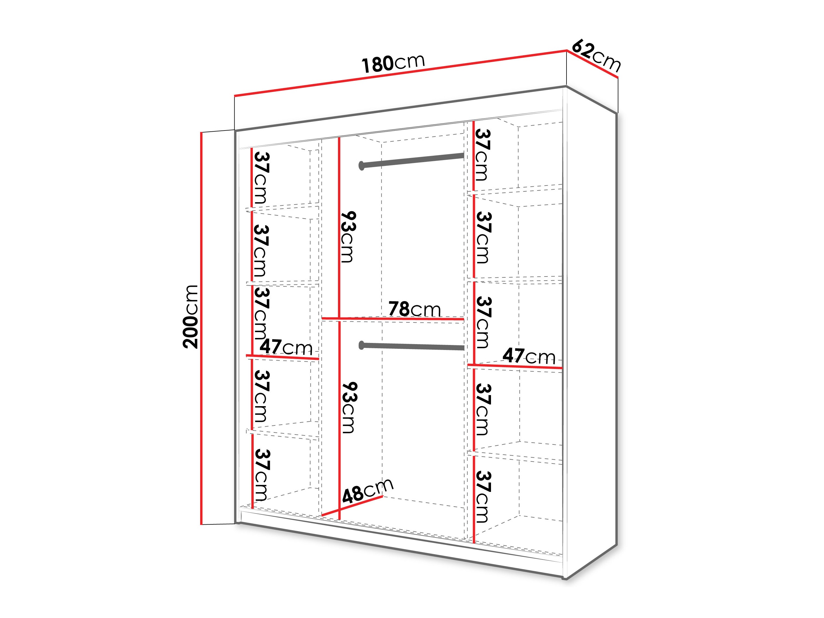 Kledingkast Hartford 576 (Wit)