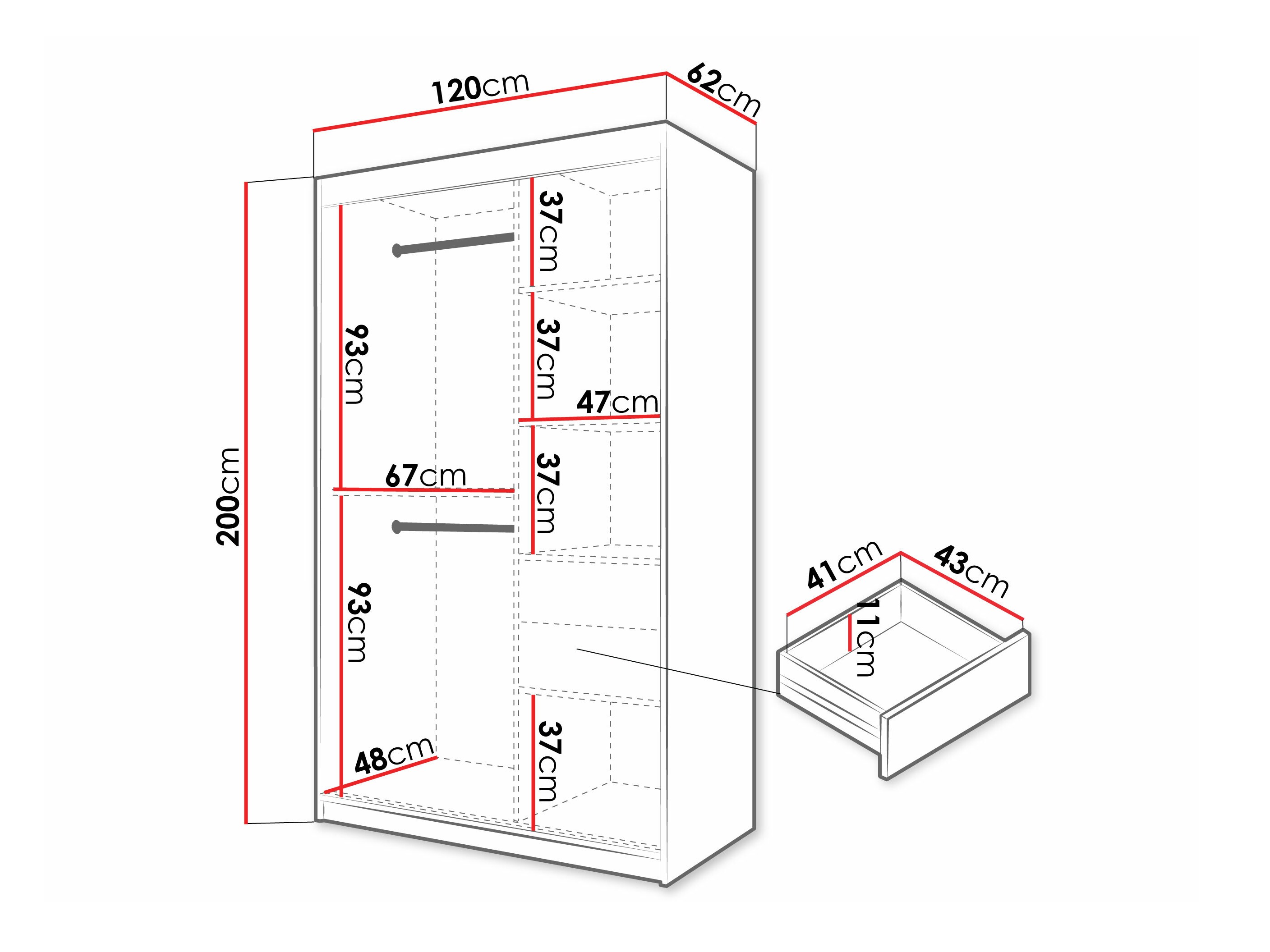 Kledingkast Hartford 576 (Zwart)