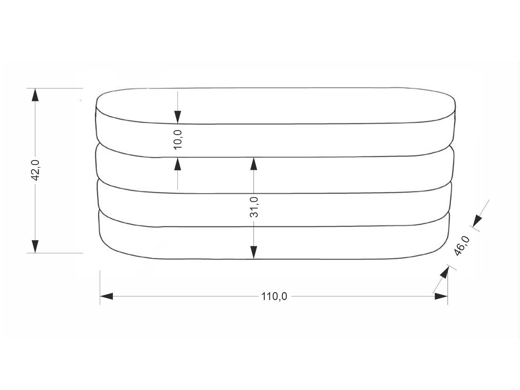 Gestoffeerde bank Houston 2054 (Grijs)