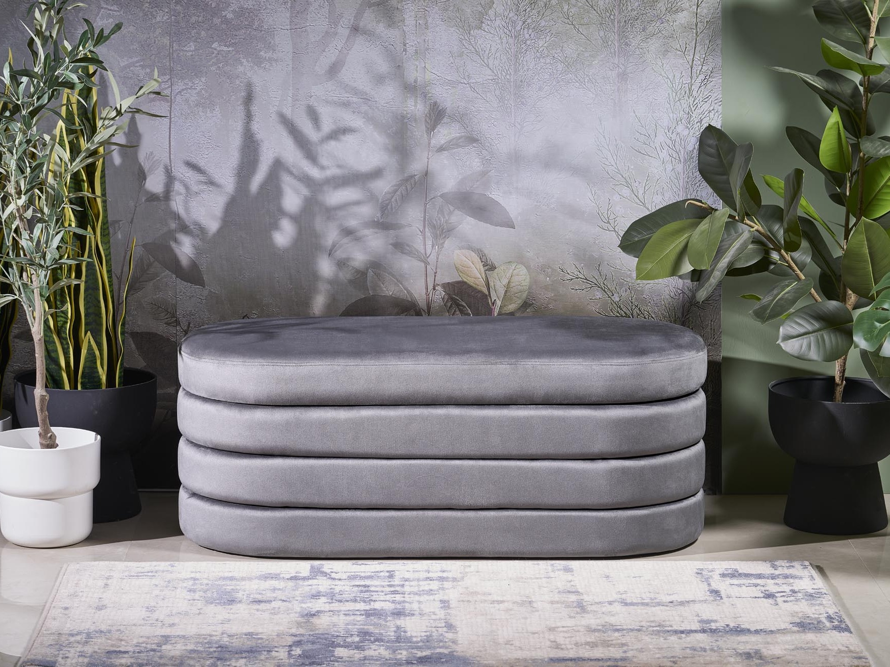 Gestoffeerde hocker Houston 2054 (Grijs)