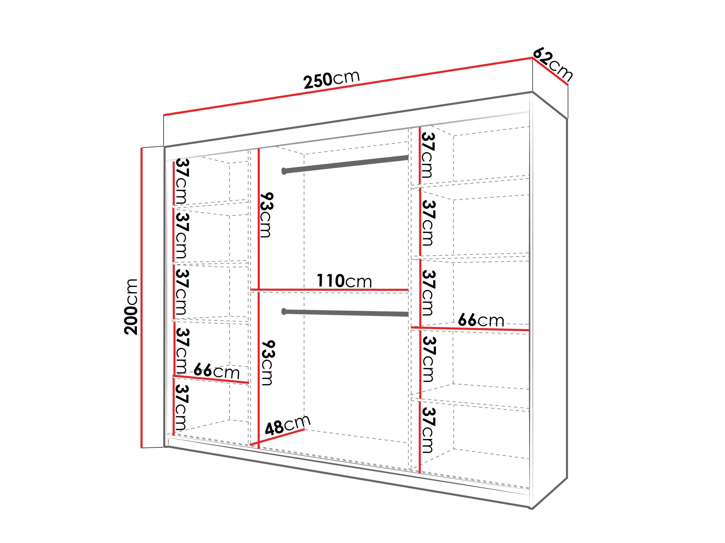 Kledingkast Hartford 576 (Wit)