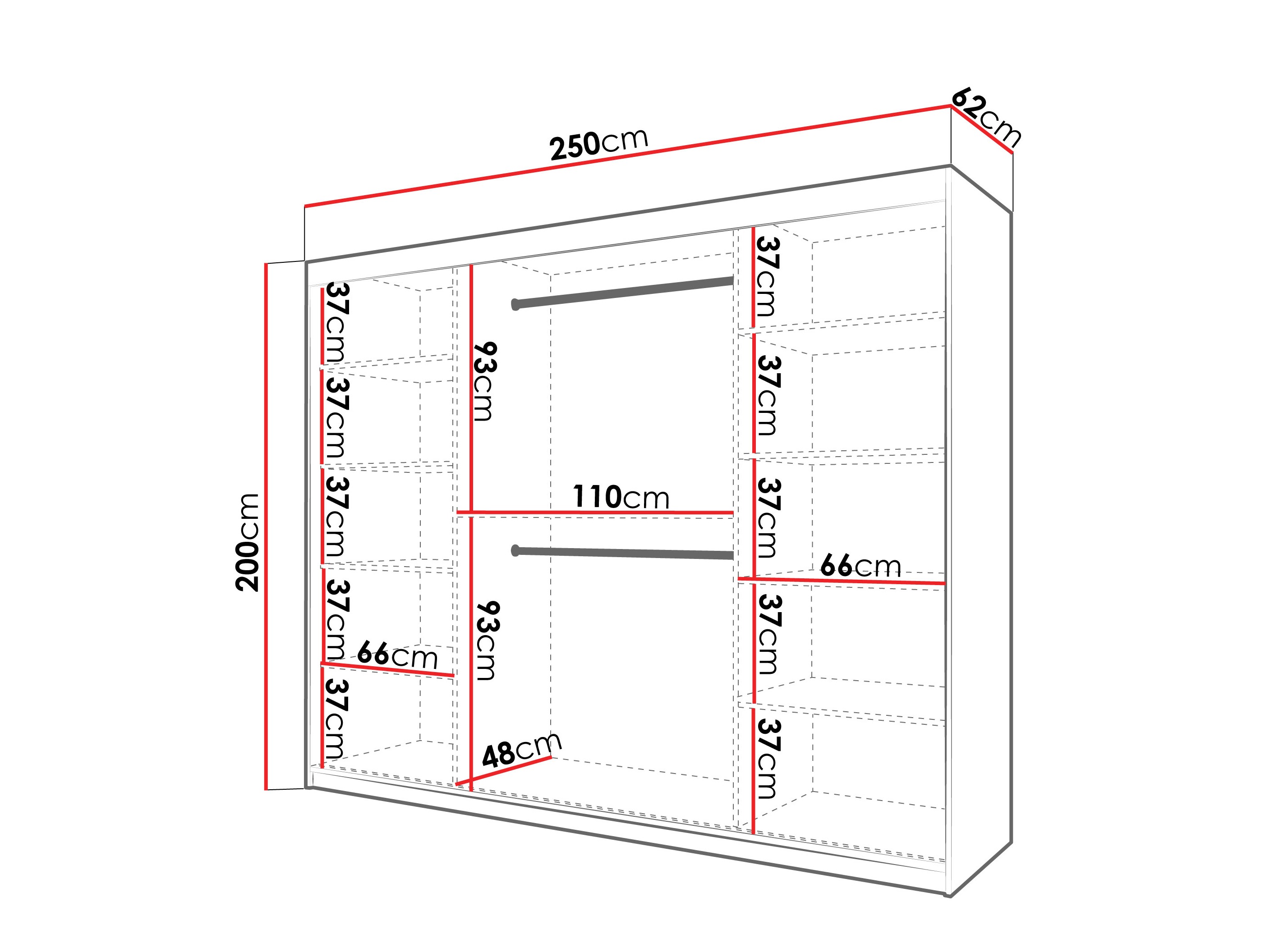 Kledingkast Hartford 577 (Wit)