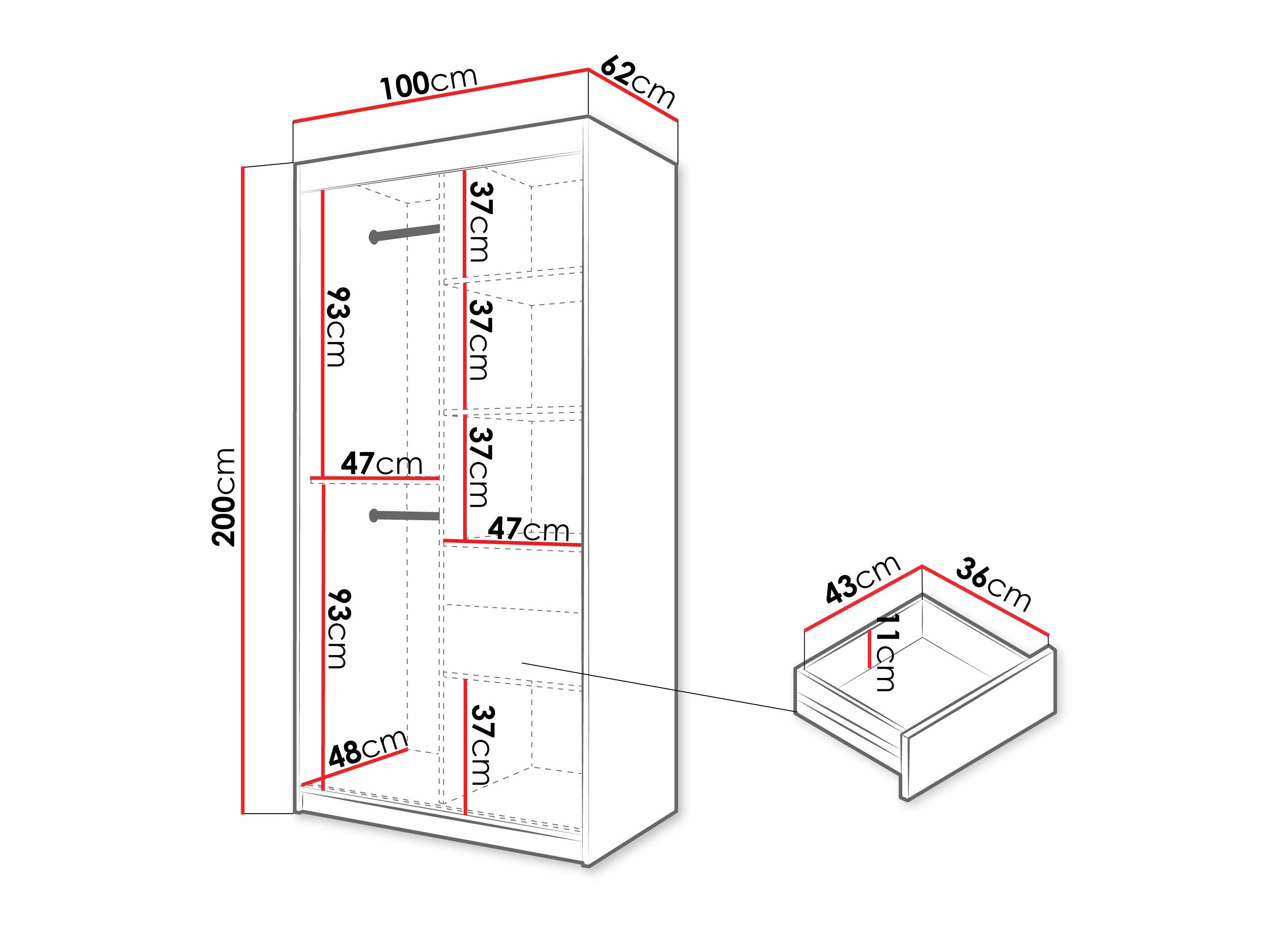 Kledingkast Hartford 577 (Wit)