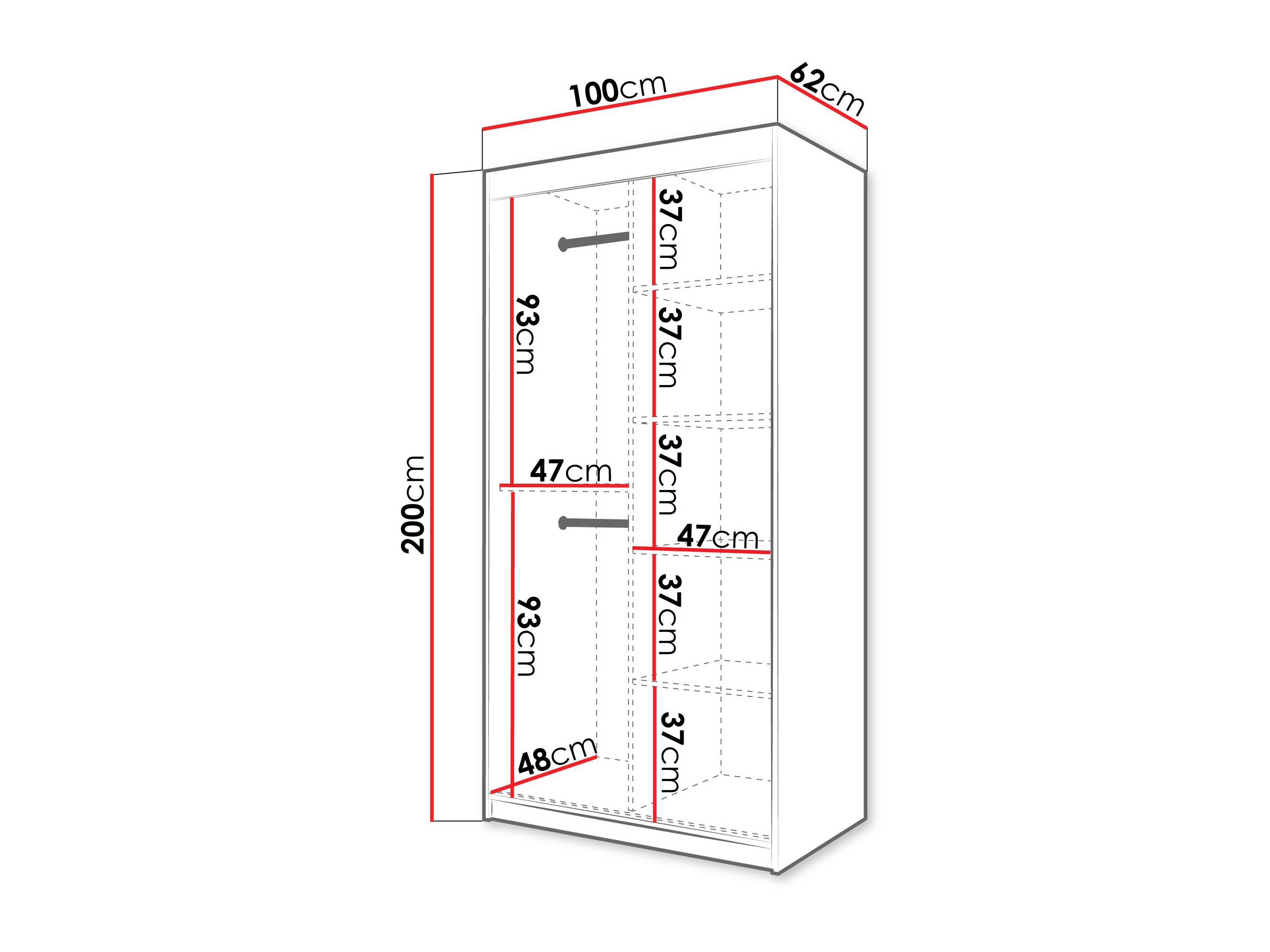 Kledingkast Hartford 577 (Zwart)