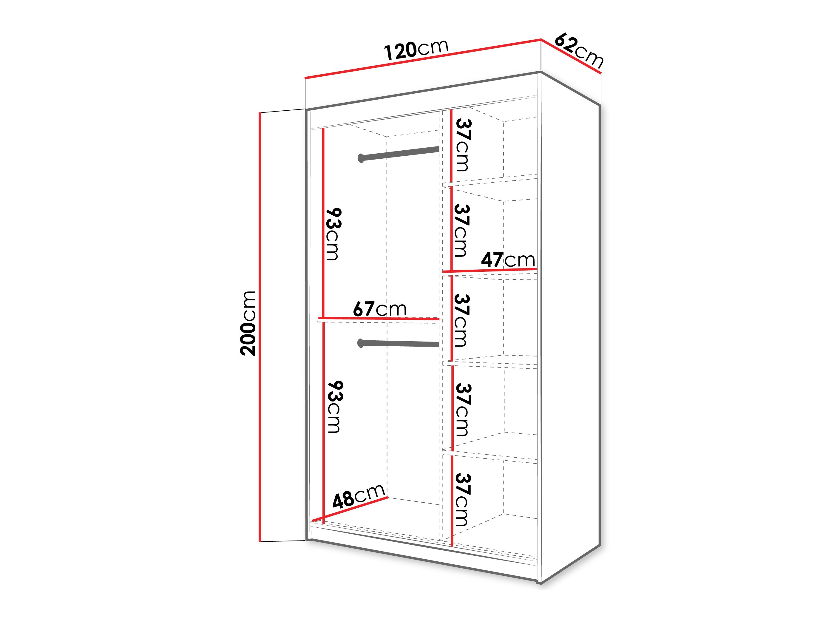 Kledingkast Hartford 577 (Zwart)