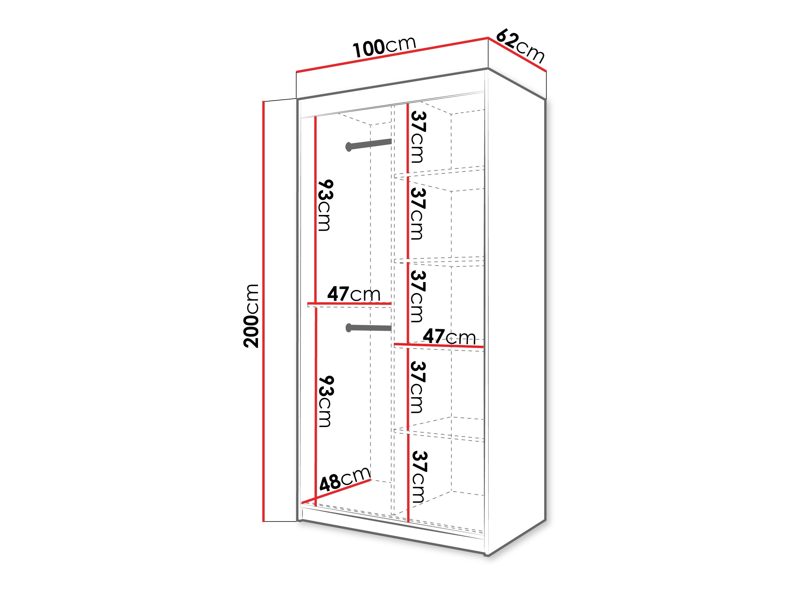 Kledingkast Hartford 578 (Artisan eiken)