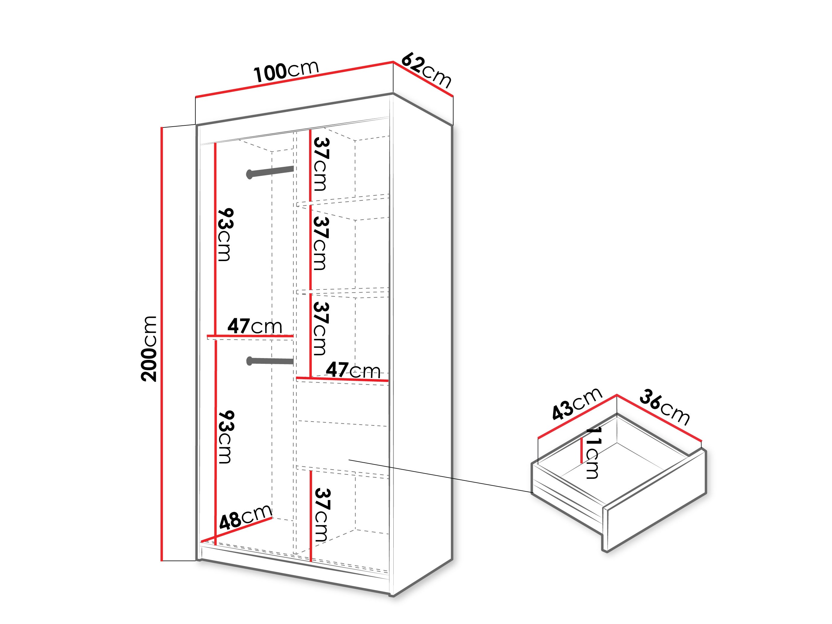 Kledingkast Hartford 578 (Sonoma eik)