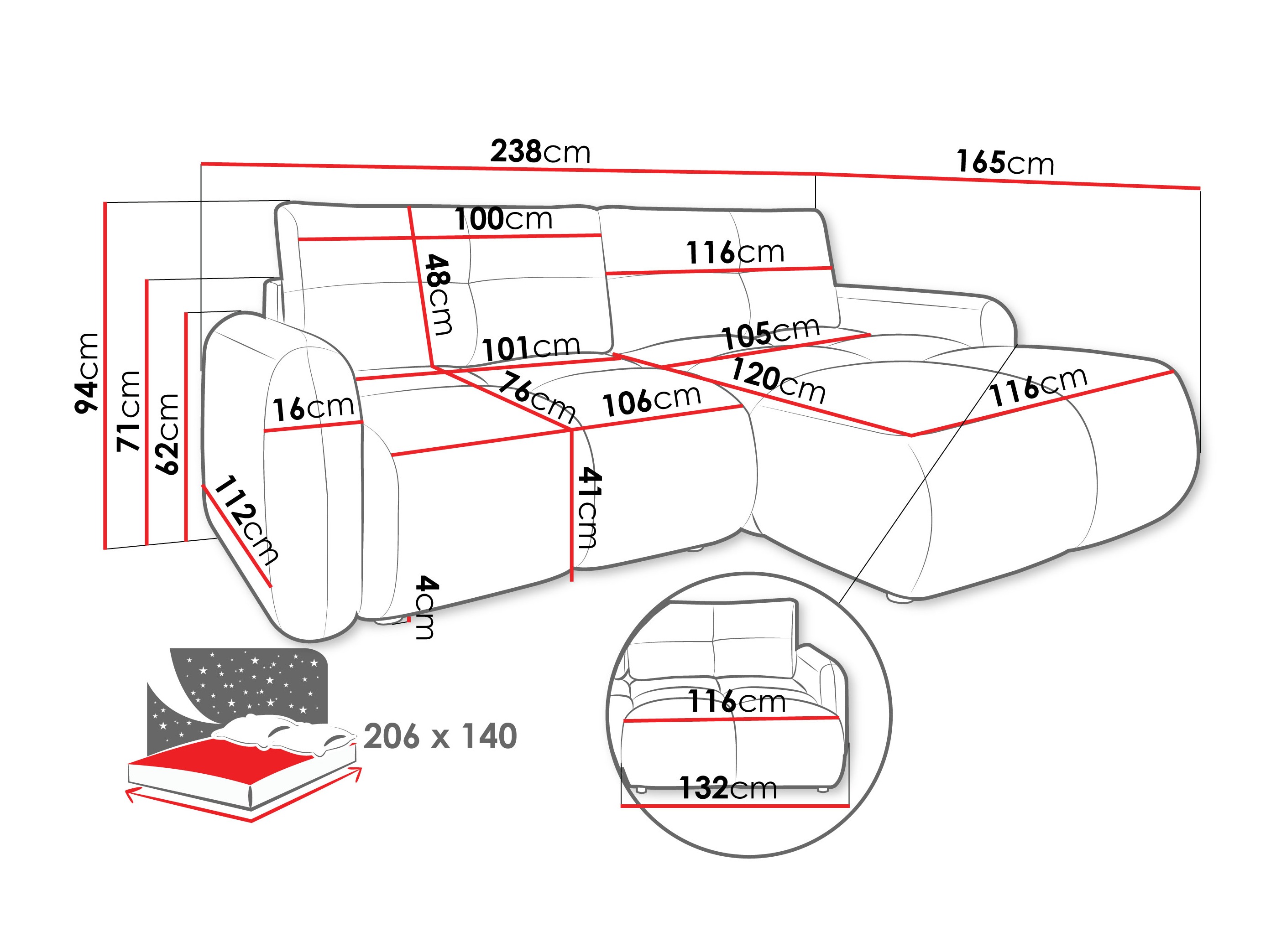 Hoekbank Clinton 101 (Lambi 05)