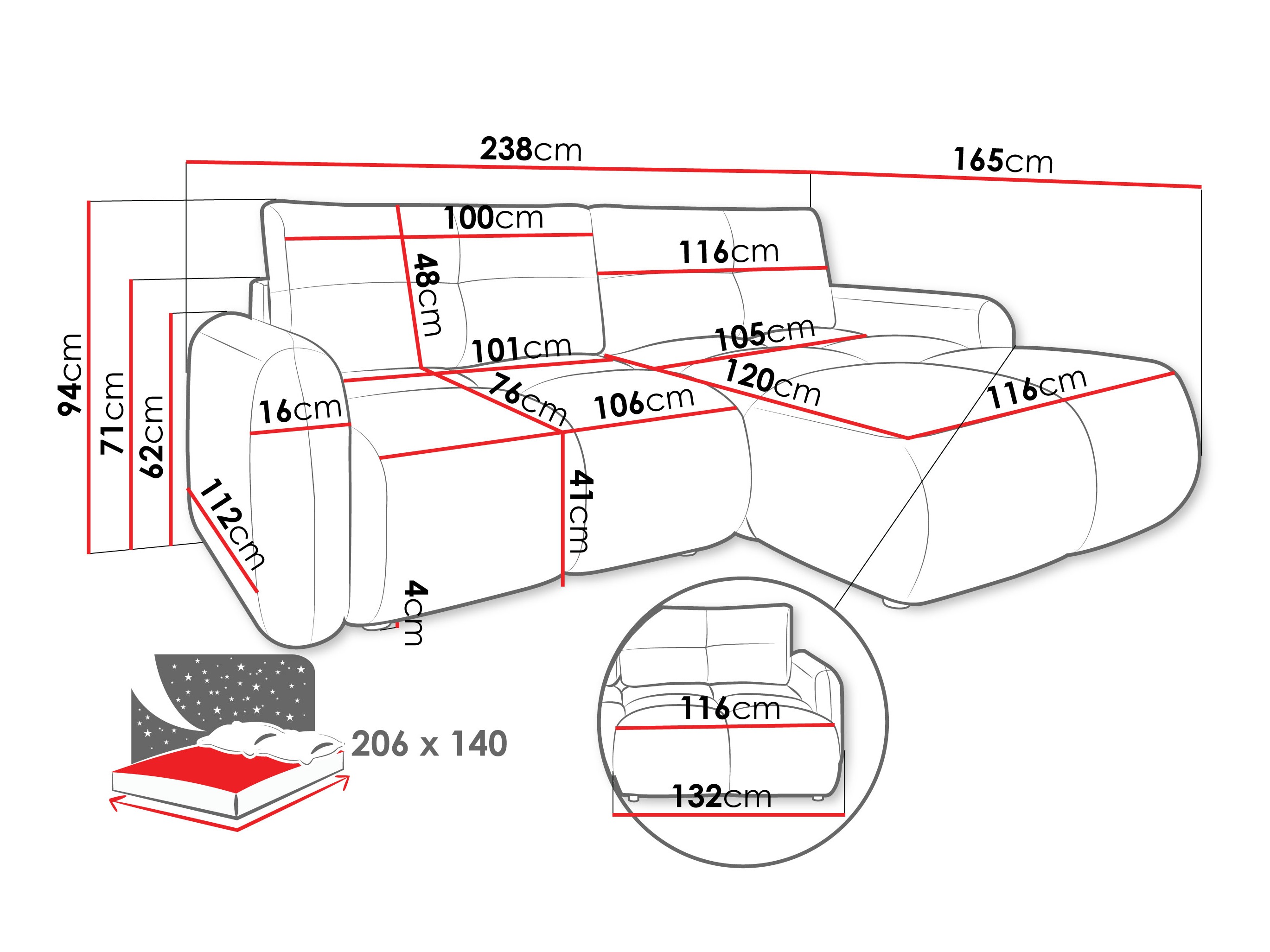 Hoekbank Clinton 101 (Lambi 12)
