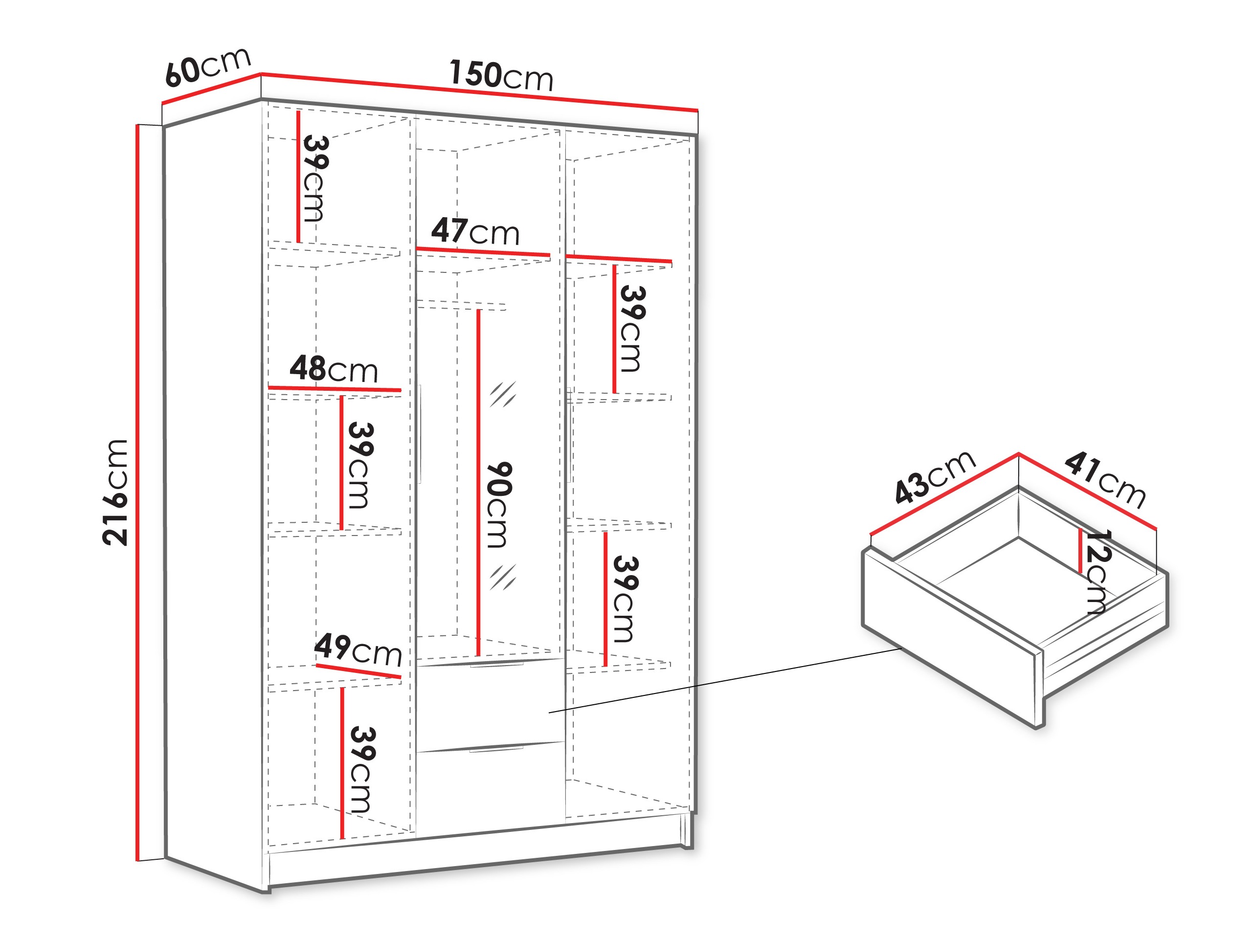 Kledingkast Closico 199 (Kasjmier)