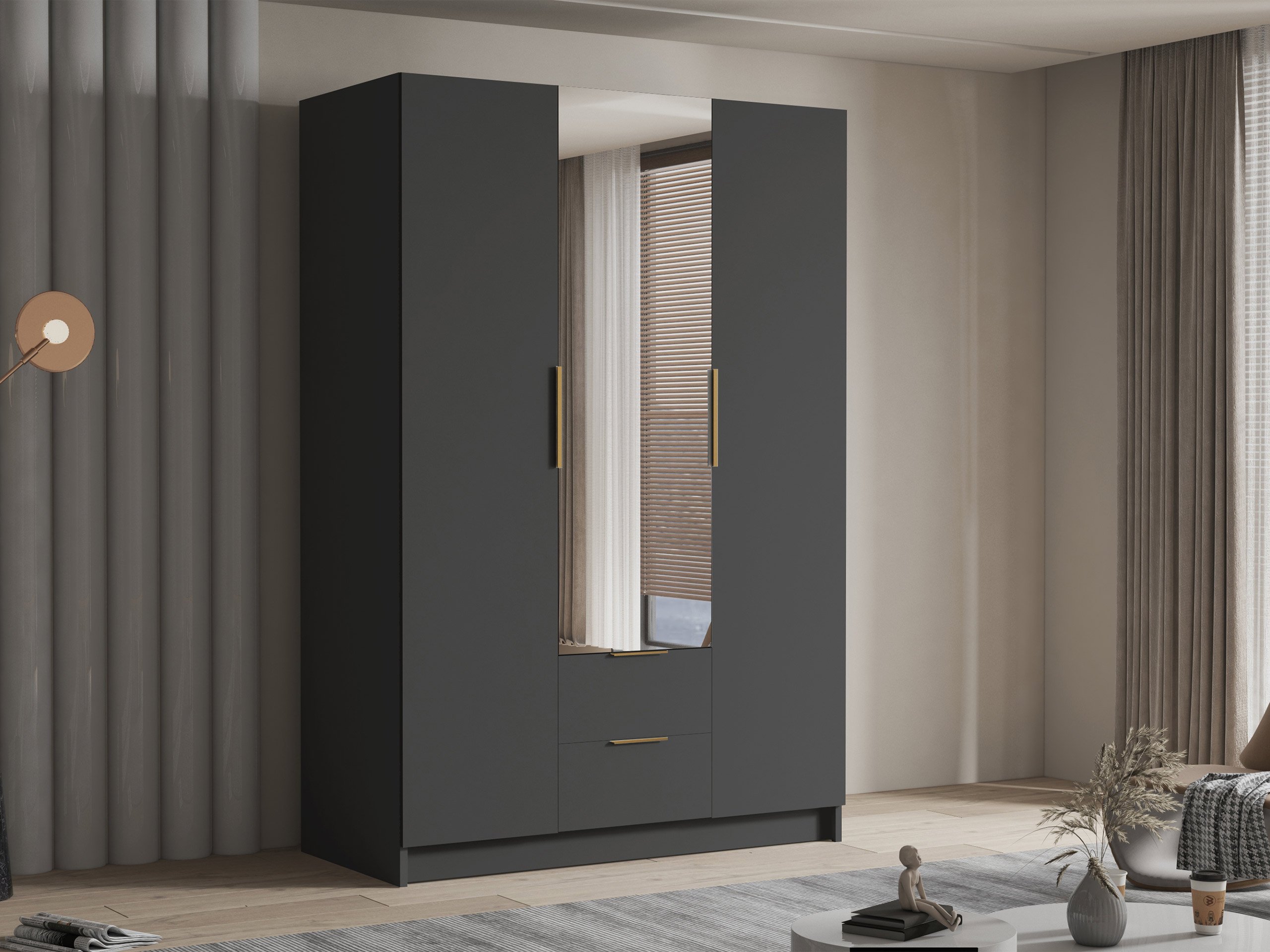 Kledingkast Closico 199 (Zwart)