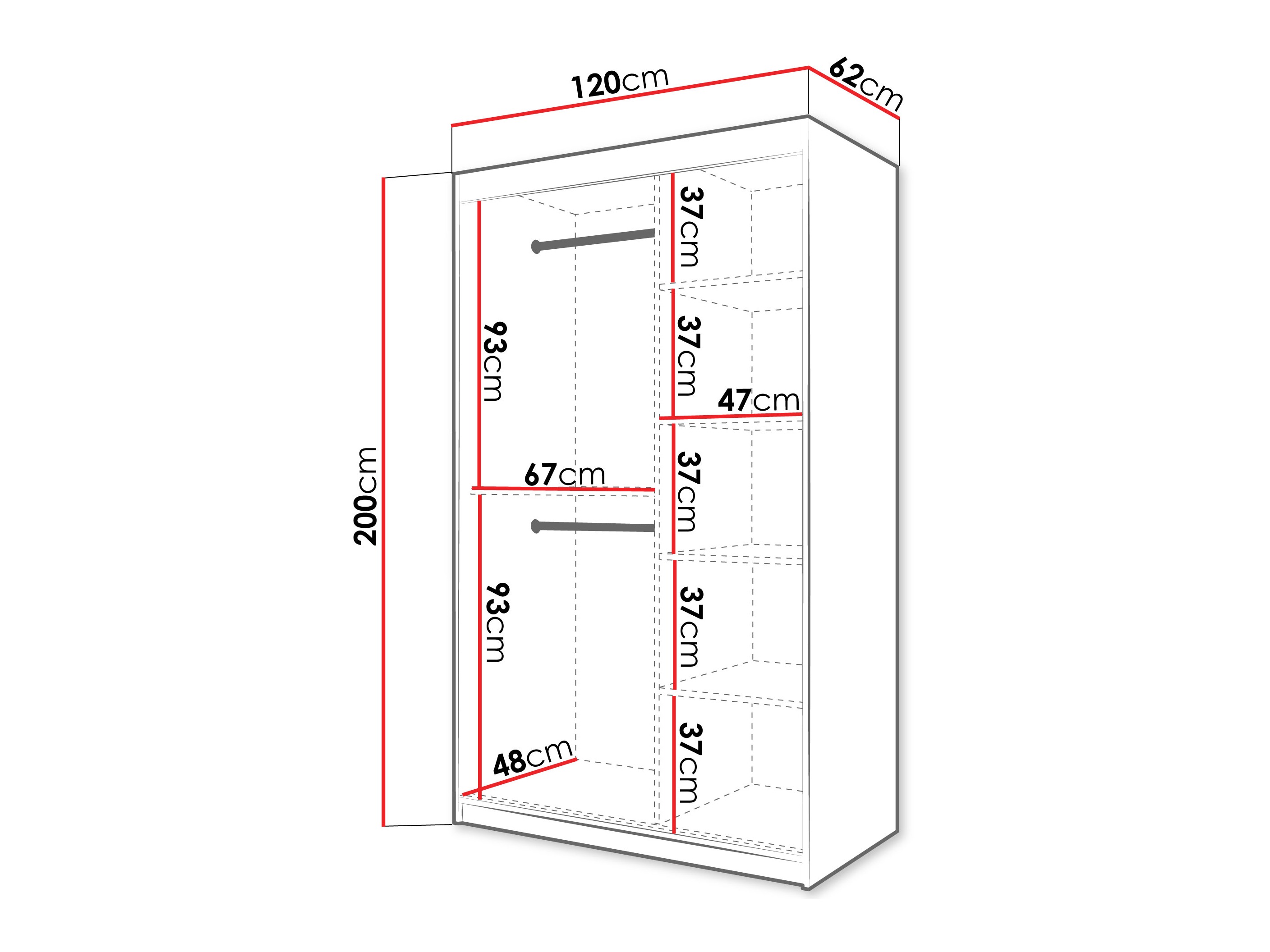 Kledingkast Hartford 578 (Artisan eiken)