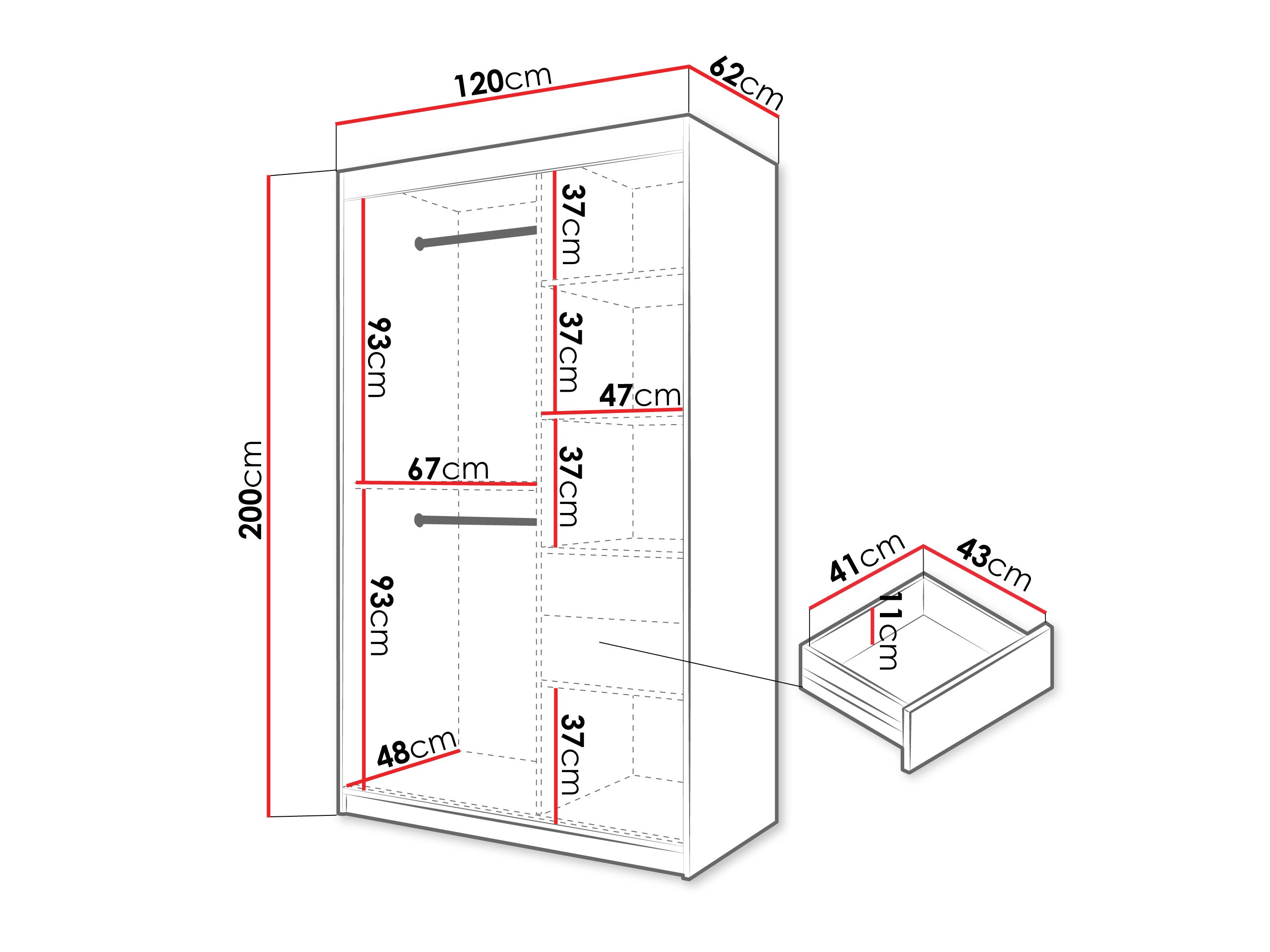 Kledingkast Hartford 578 (Artisan eiken)