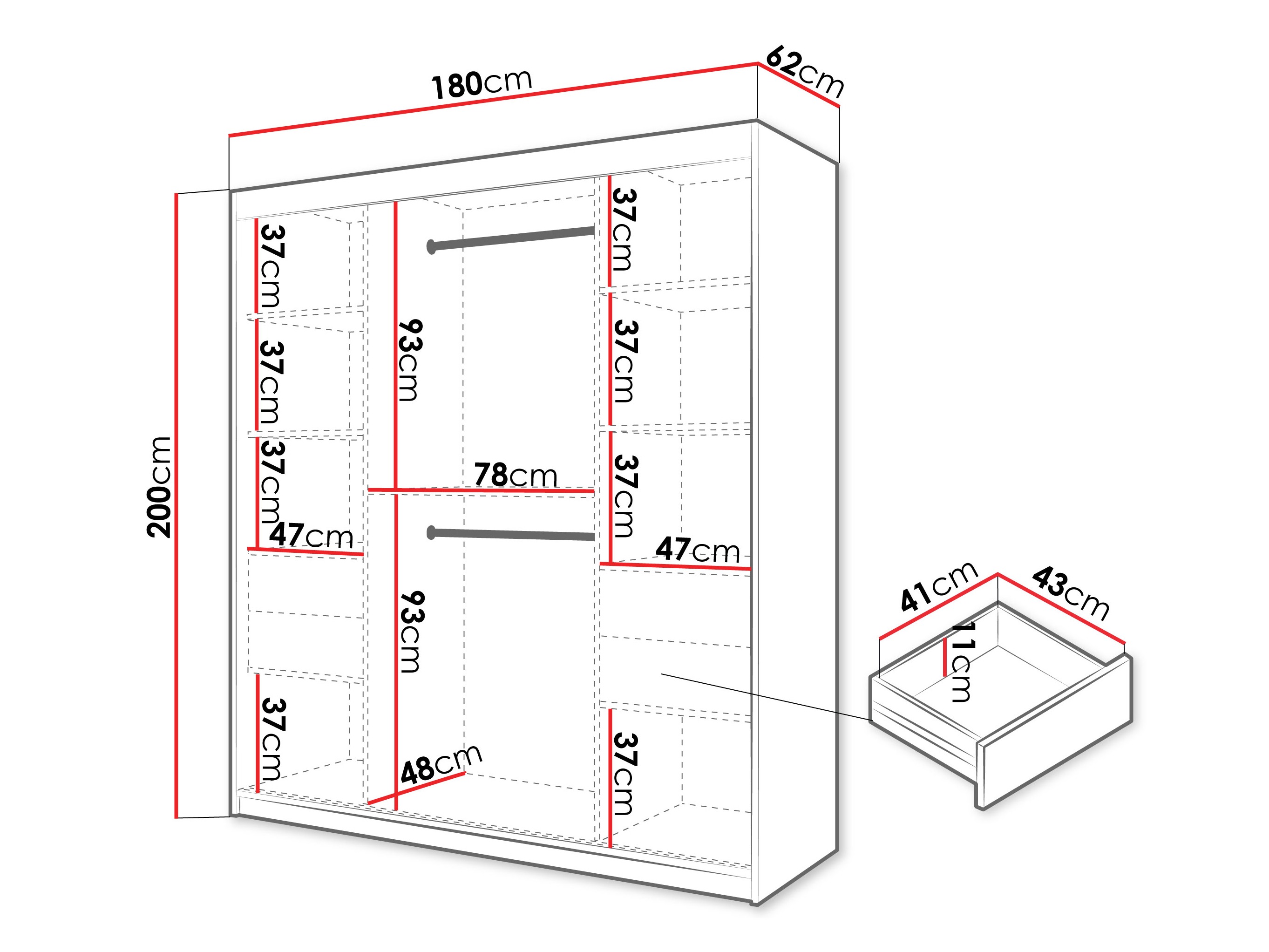 Kledingkast Hartford 578 (Artisan eiken)