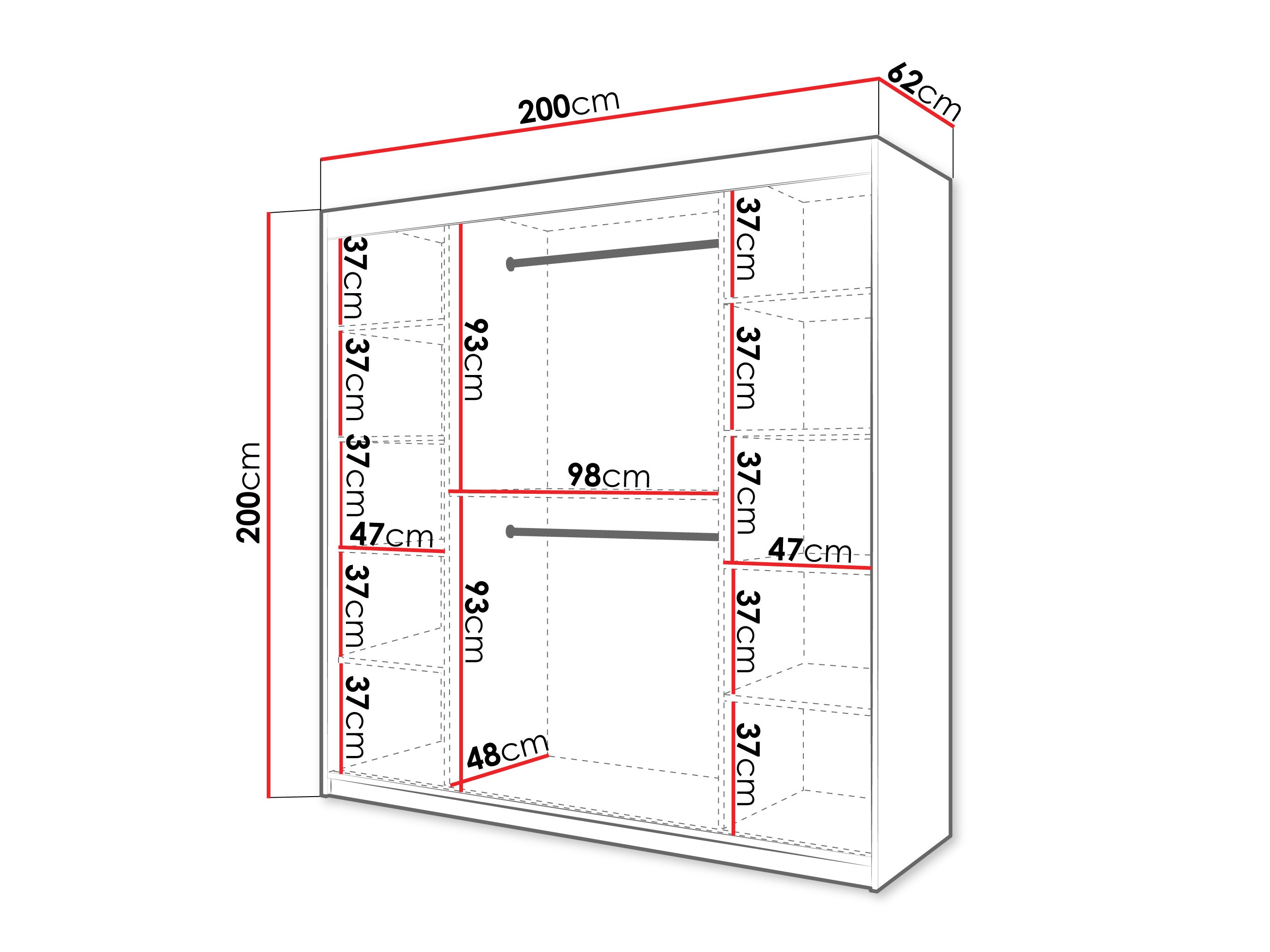 Kledingkast Hartford 578 (Artisan eiken)
