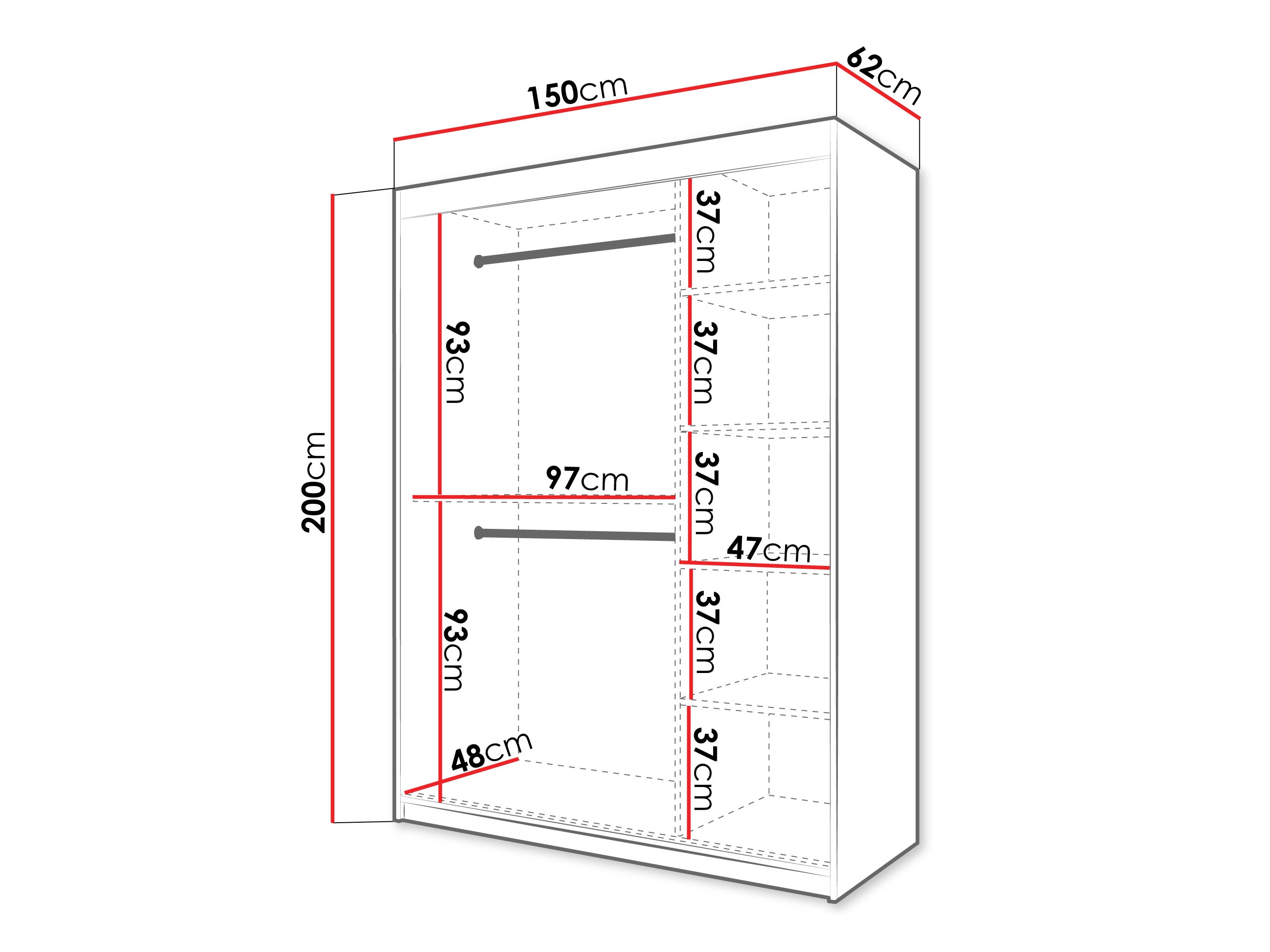 Kledingkast Hartford 578 (Kasjmier)