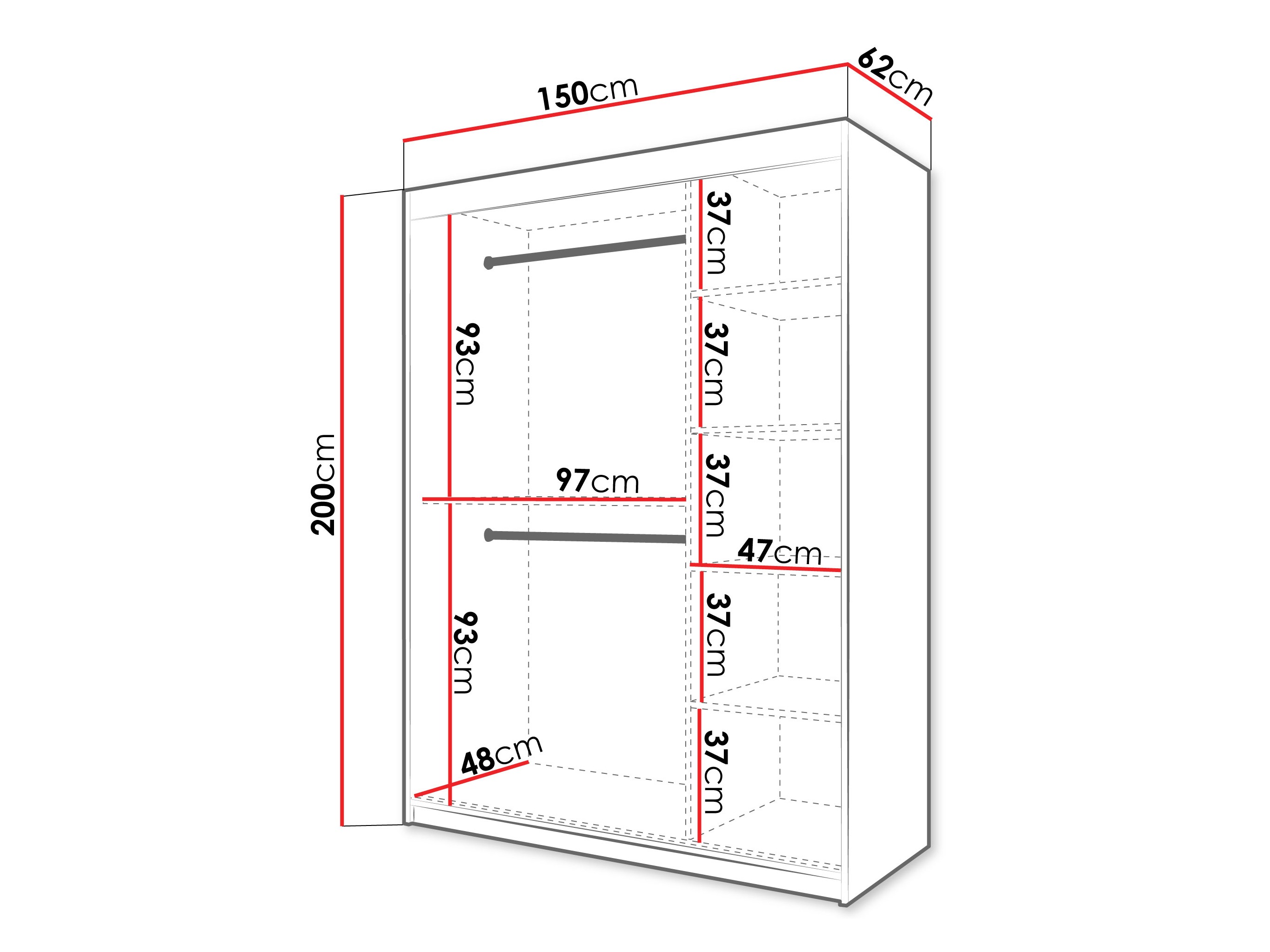 Kledingkast Hartford 578 (Sonoma eik)