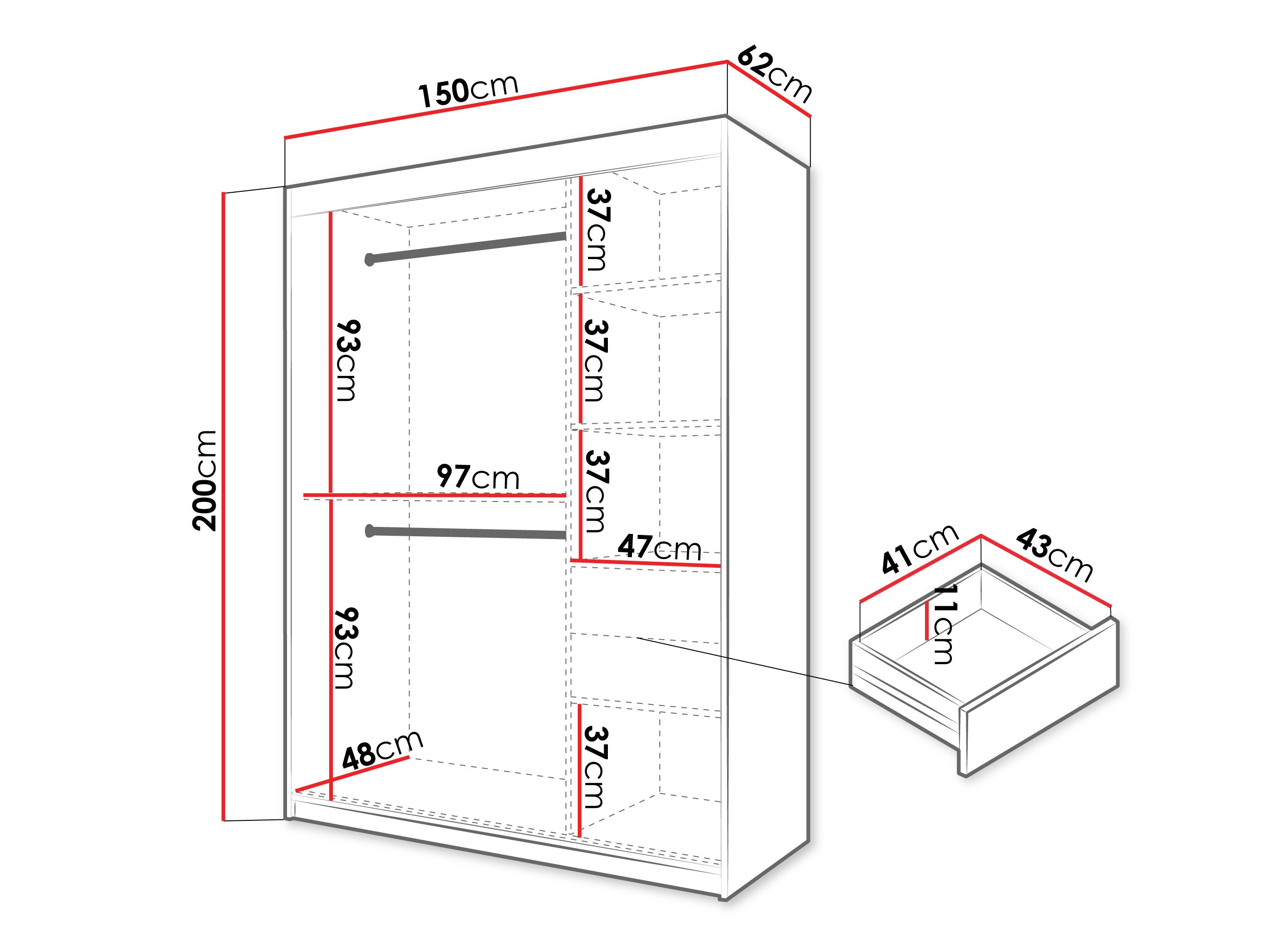 Kledingkast Hartford 578 (Sonoma eik)