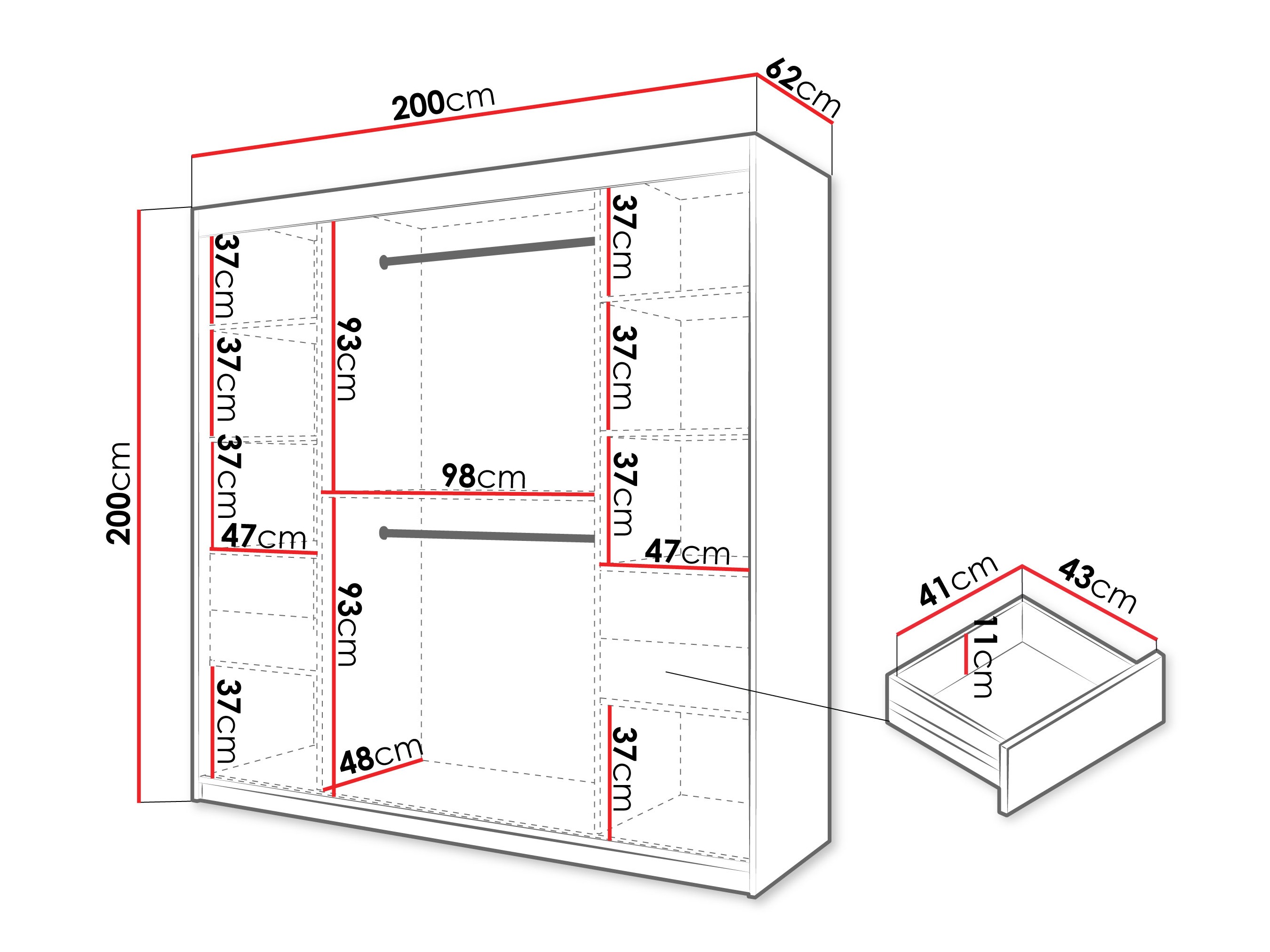 Kledingkast Hartford 578 (Sonoma eik)