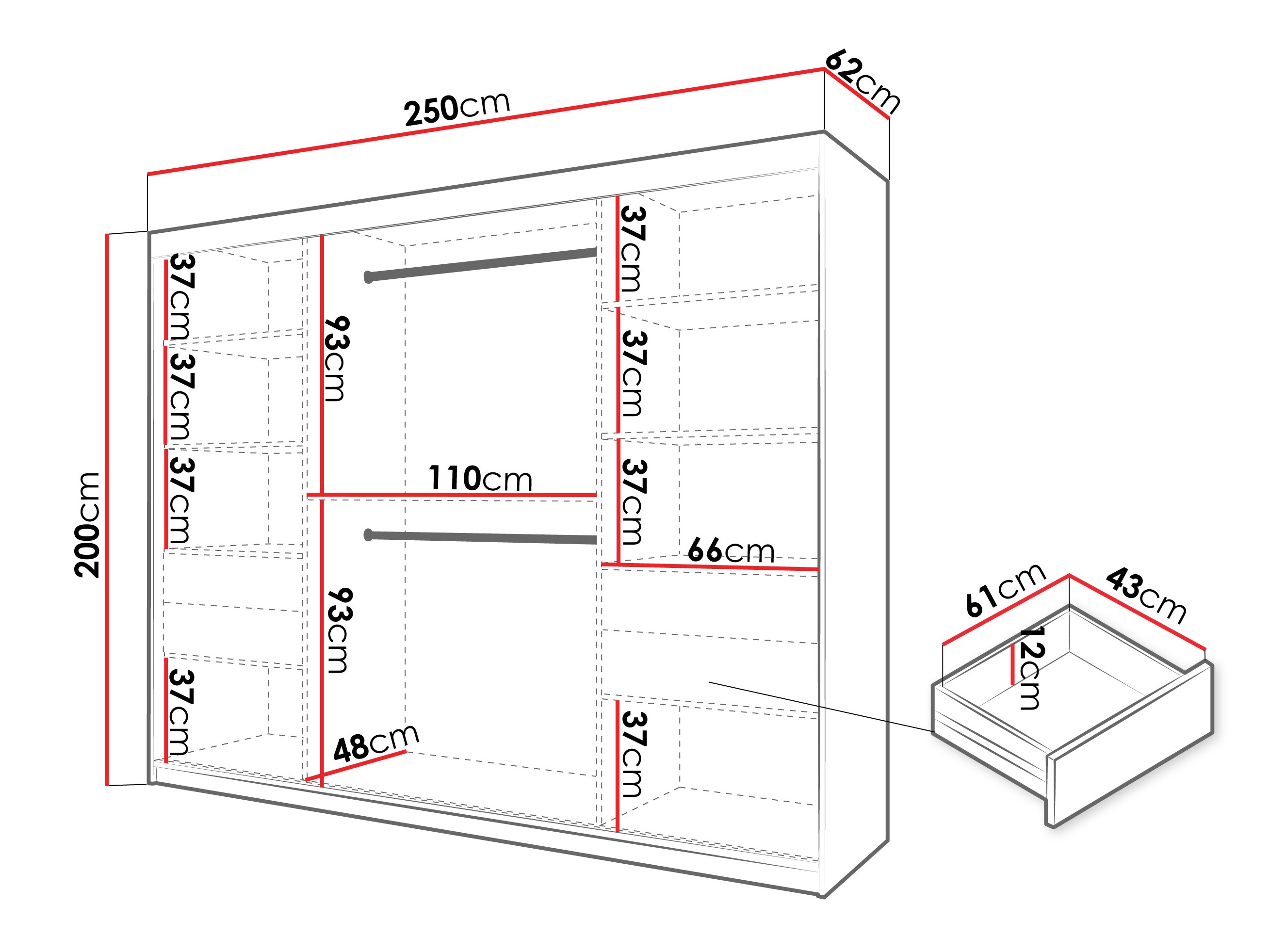 Kledingkast Hartford 578 (Sonoma eik)