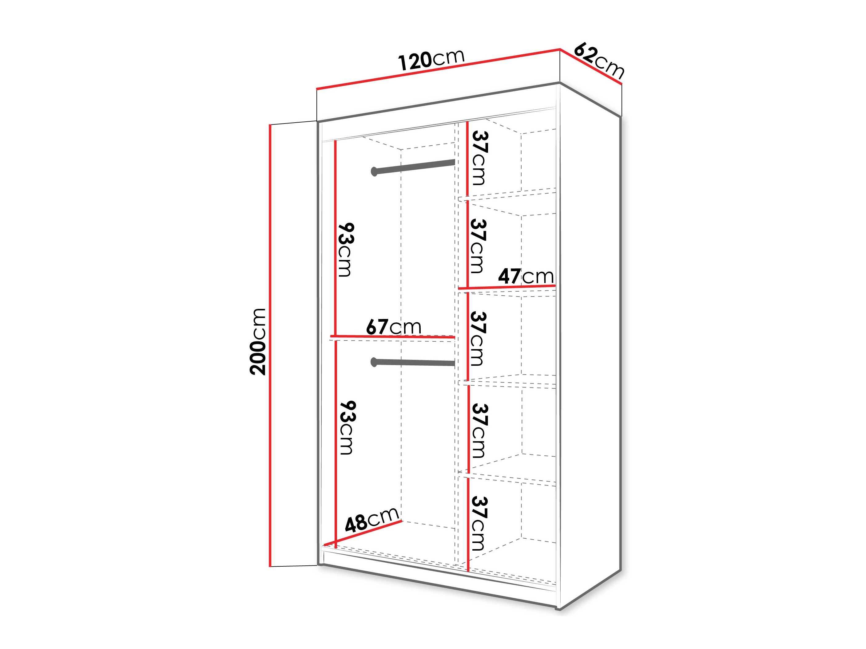 Kledingkast Hartford 578 (Wit)