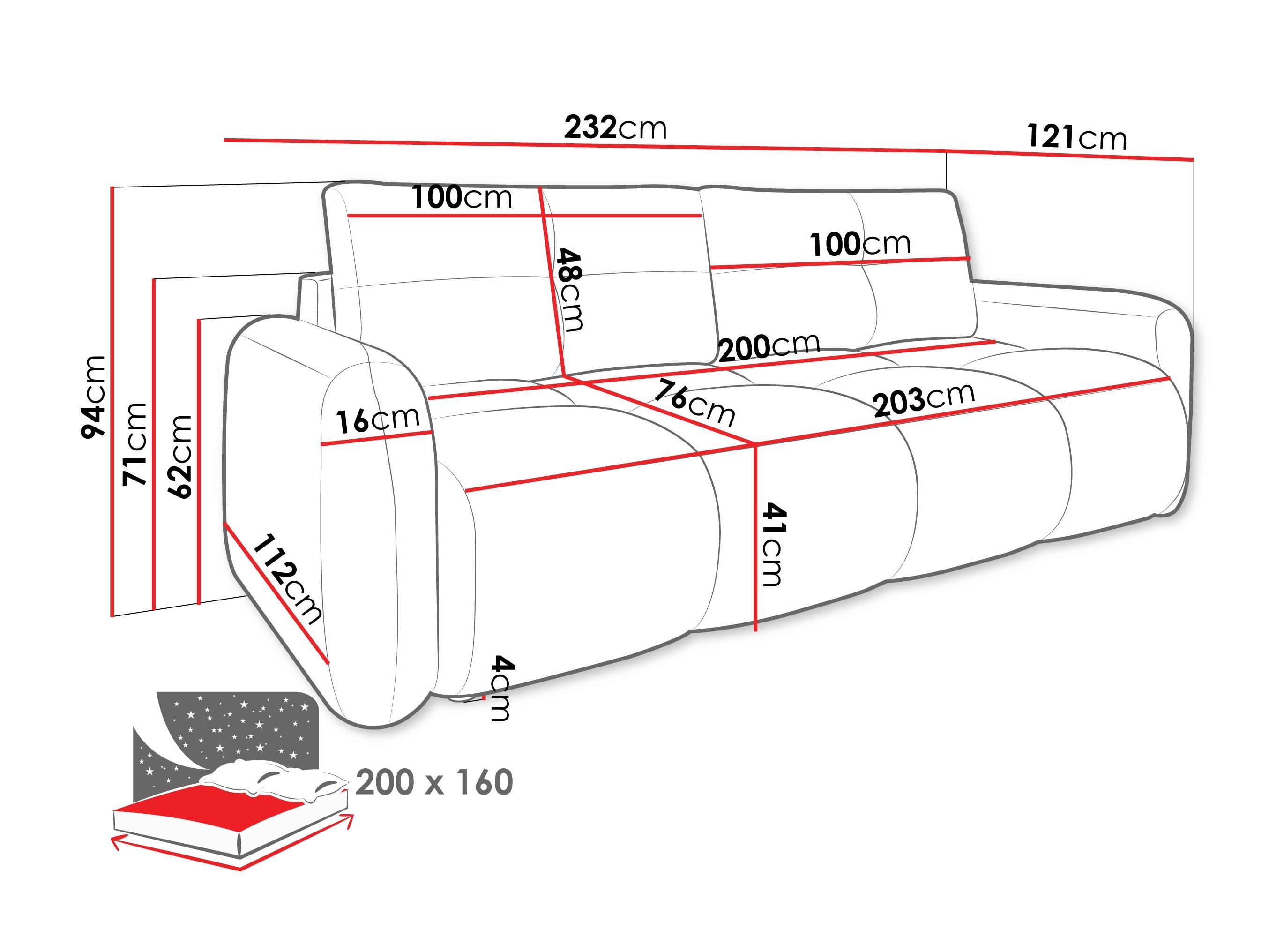 Slaapbank Clinton 100 (Lambi 05)