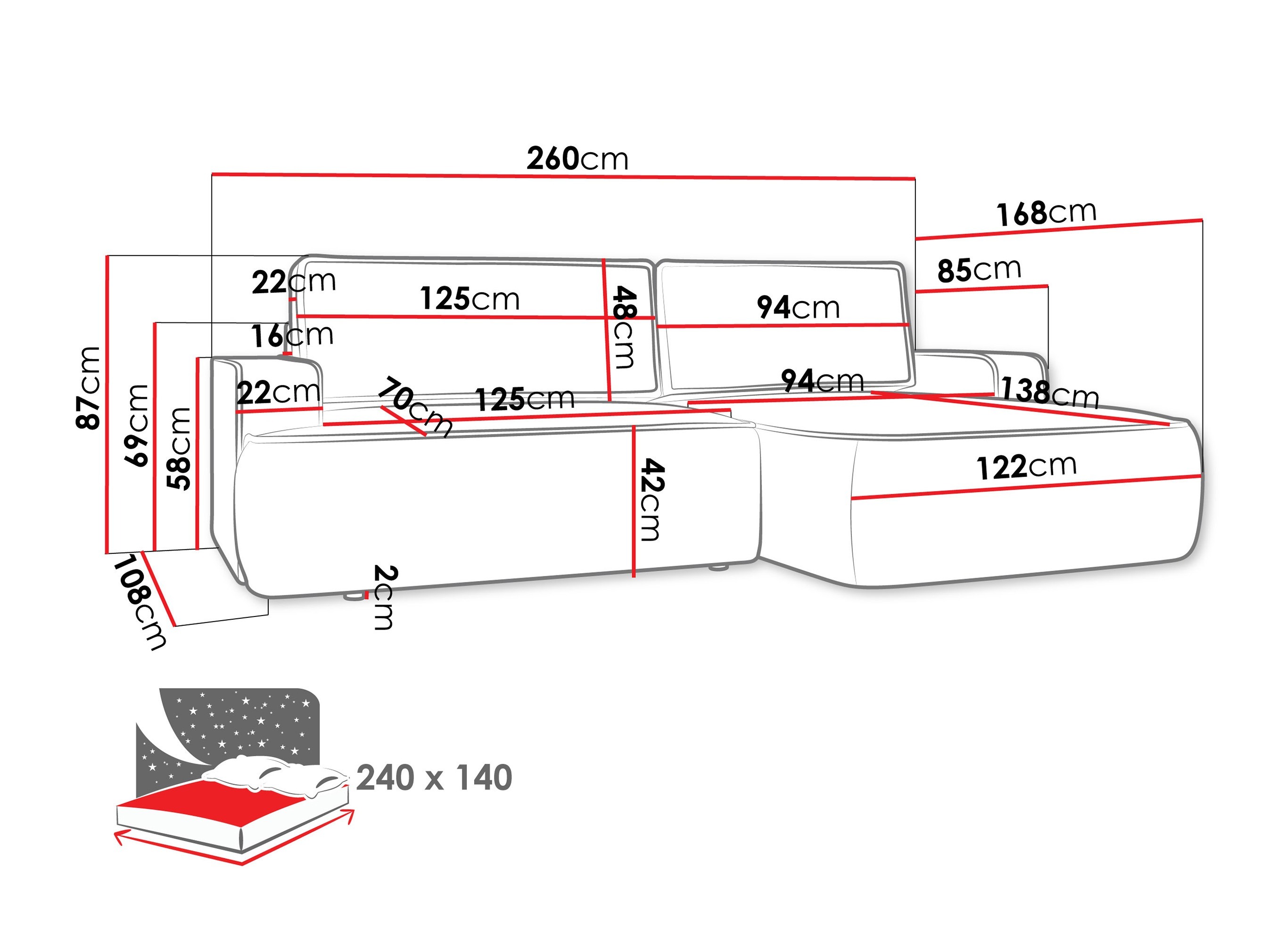 Hoekbank Bountiful 102 (Velo 621)