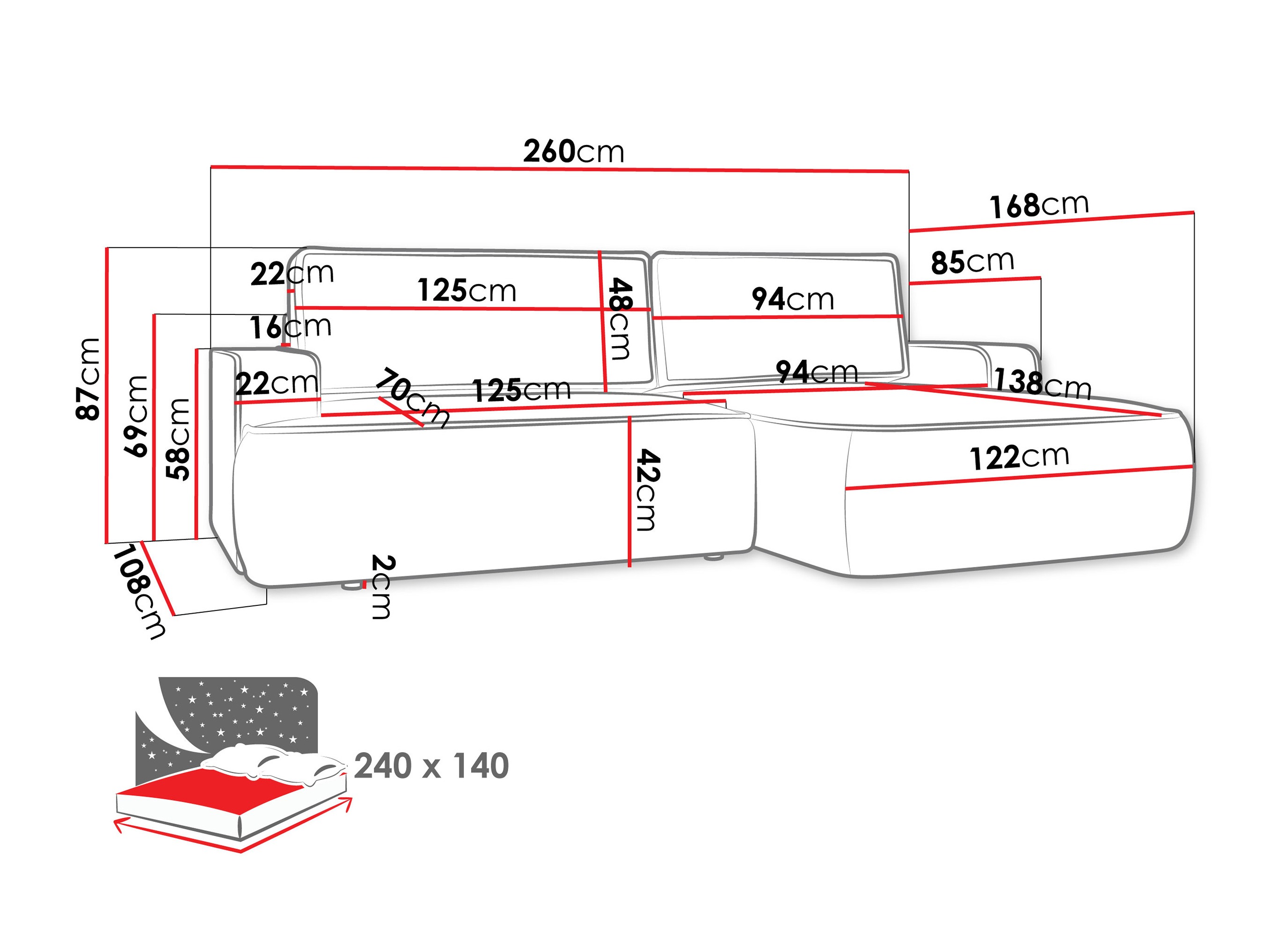 Hoekbank Bountiful 102 (Velo 623)