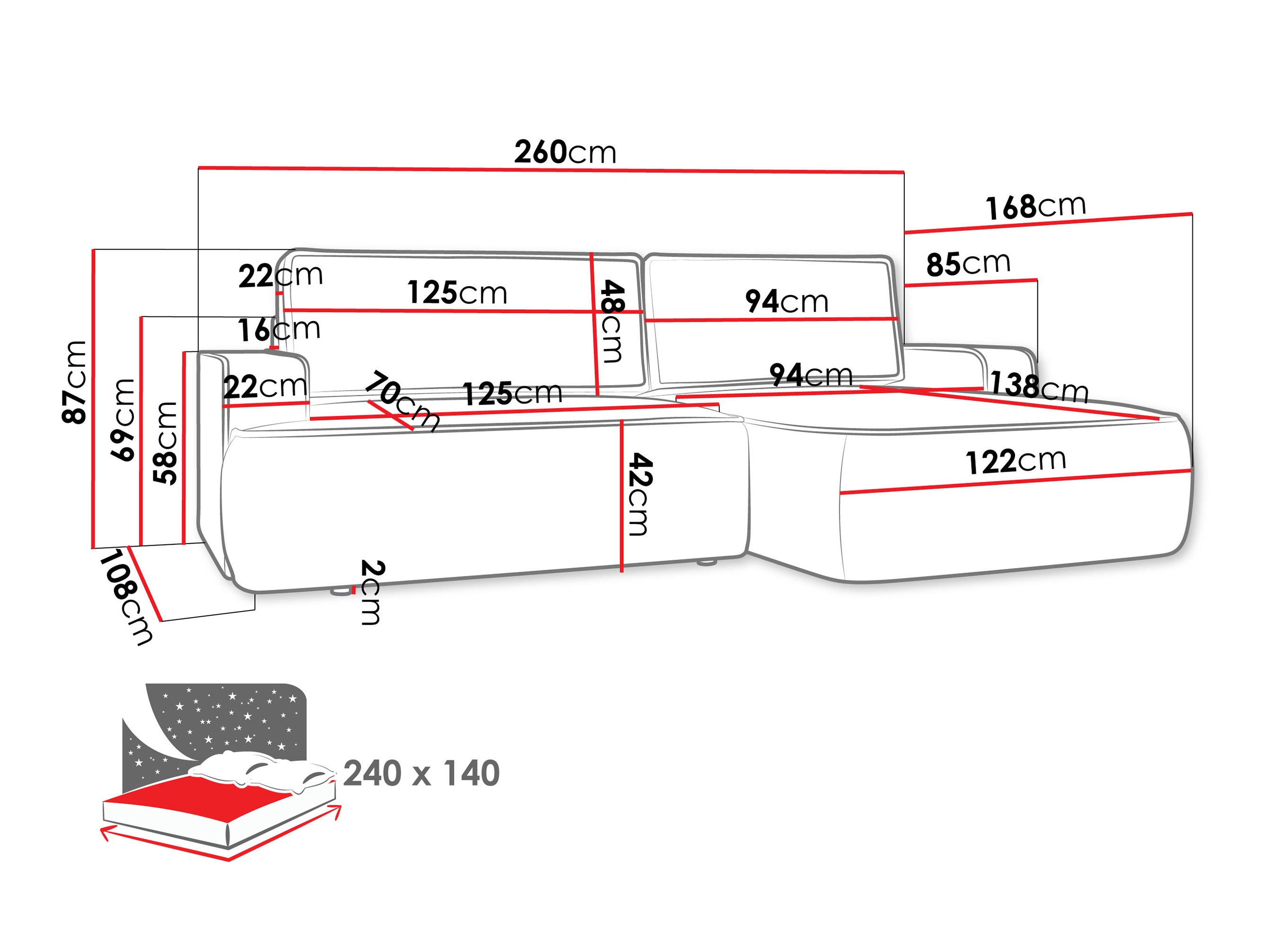 Hoekbank Bountiful 102 (Velo 635)