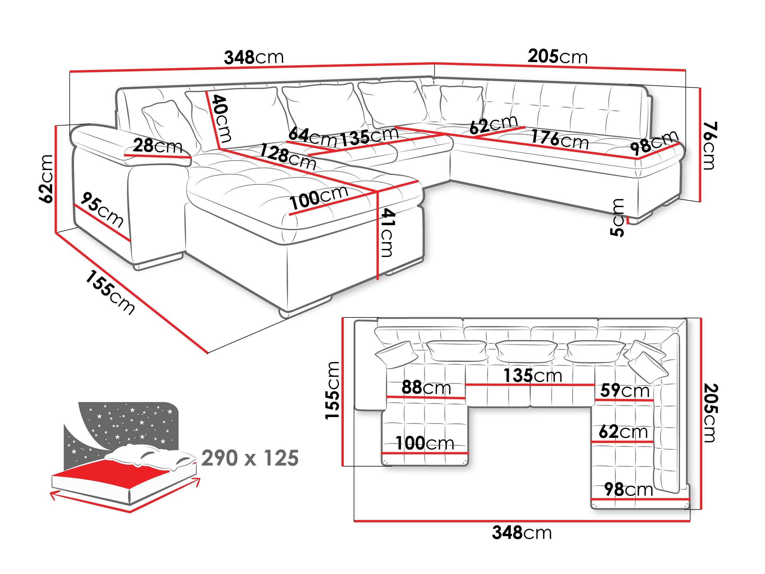 Hoekbank Comfivo 170 (Maya 09 + Corbett 78)