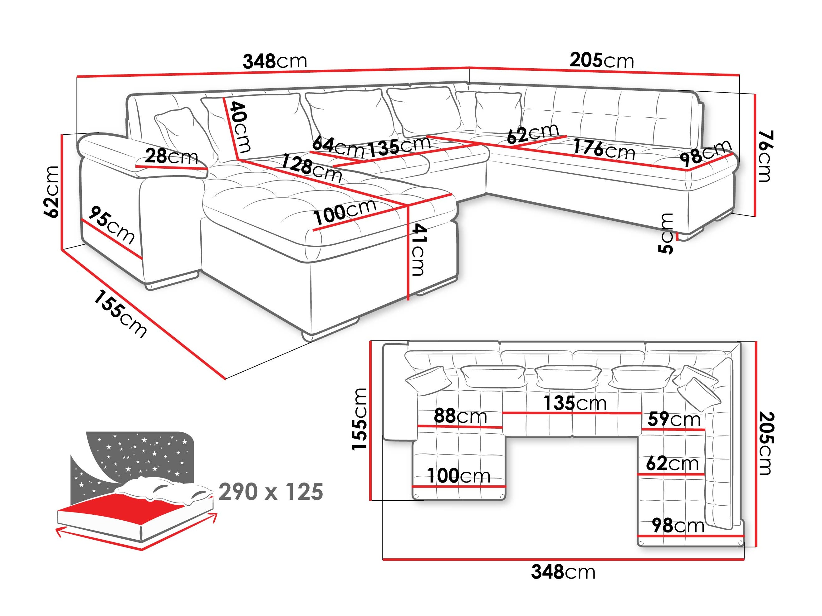 Hoekbank Comfivo 180 (Maya 09 + Corbett 78)