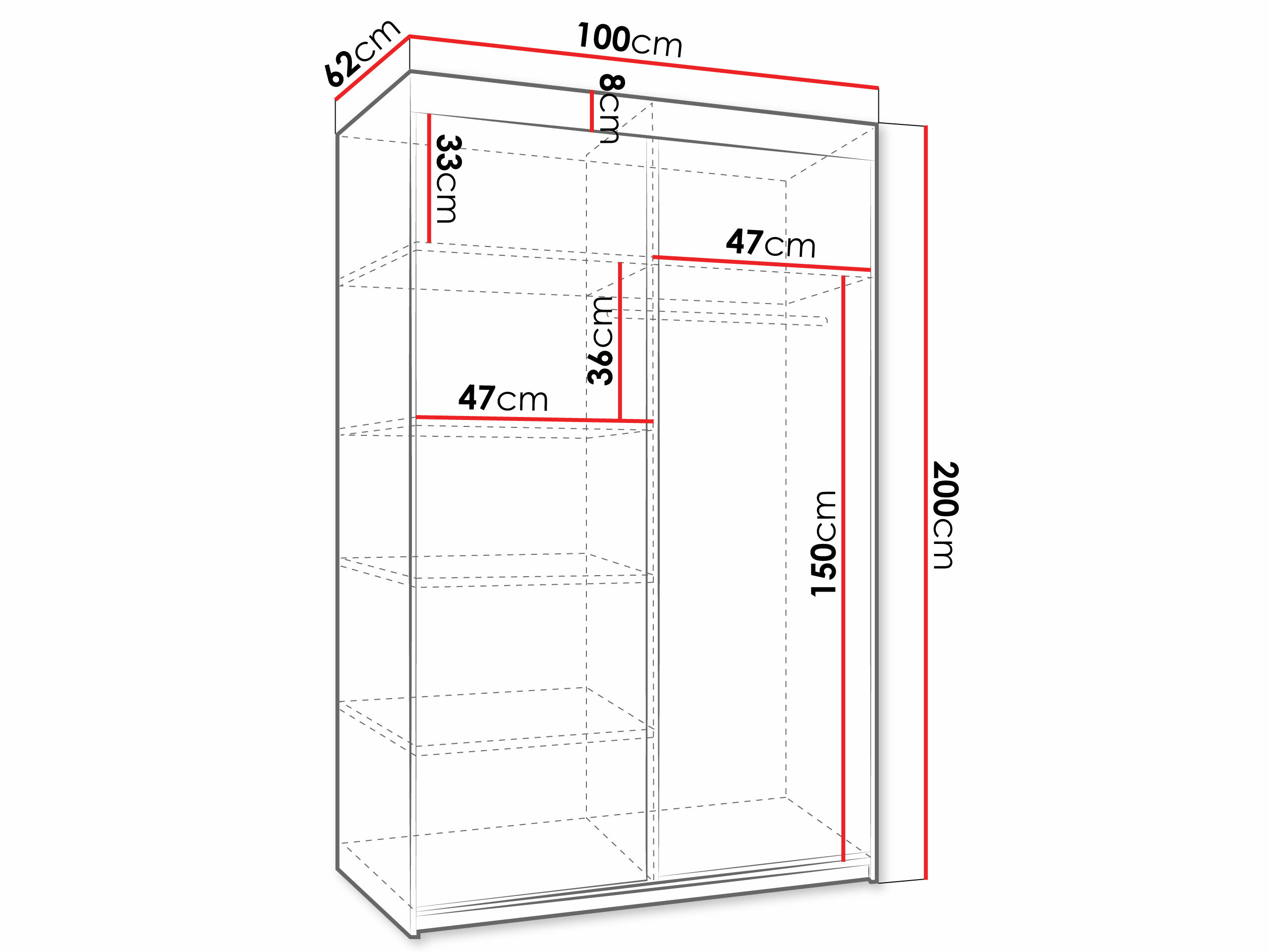Kledingkast Dover 103 (Wit)