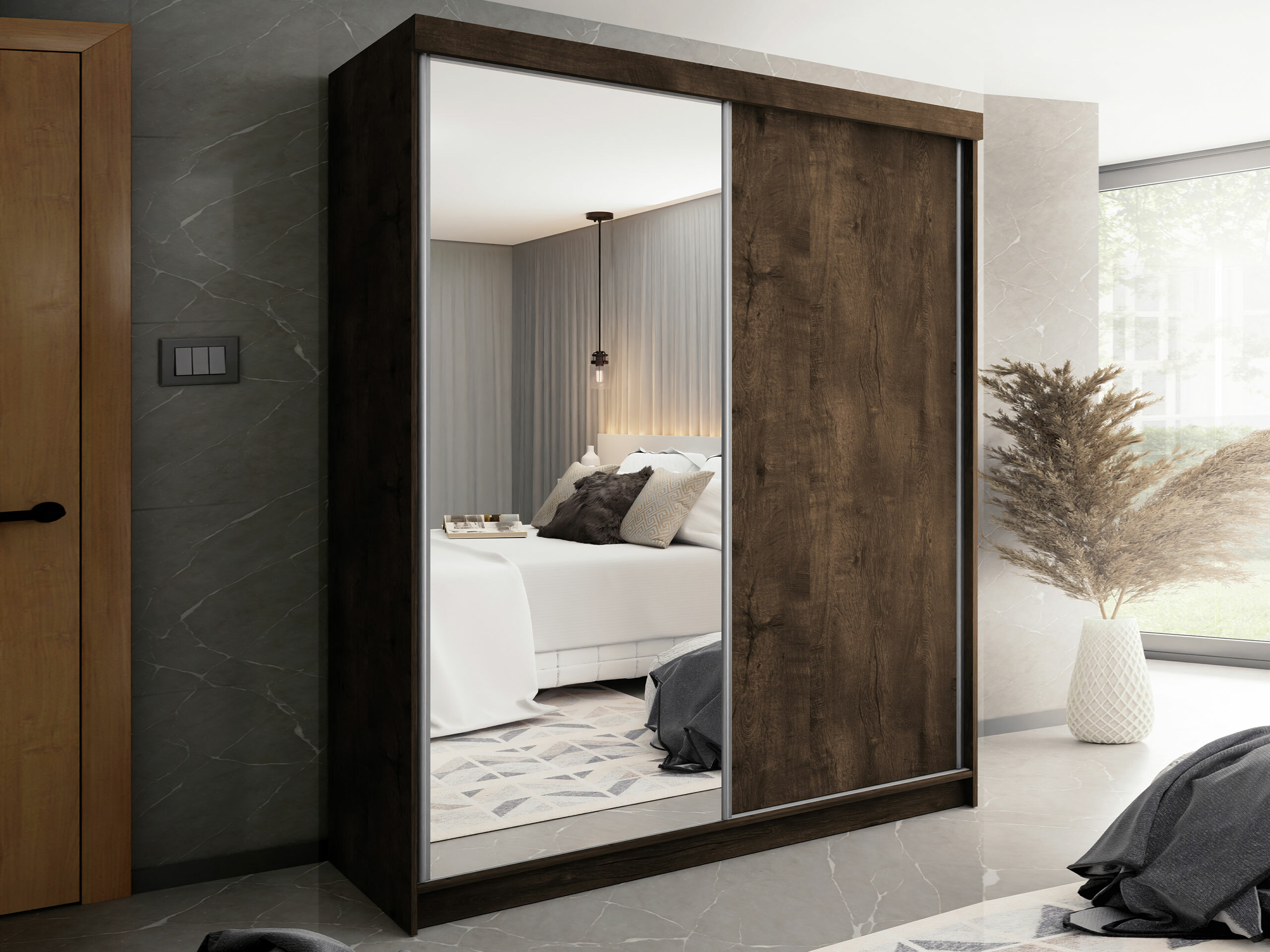 Kledingkast Dover 107 (Donker essen)