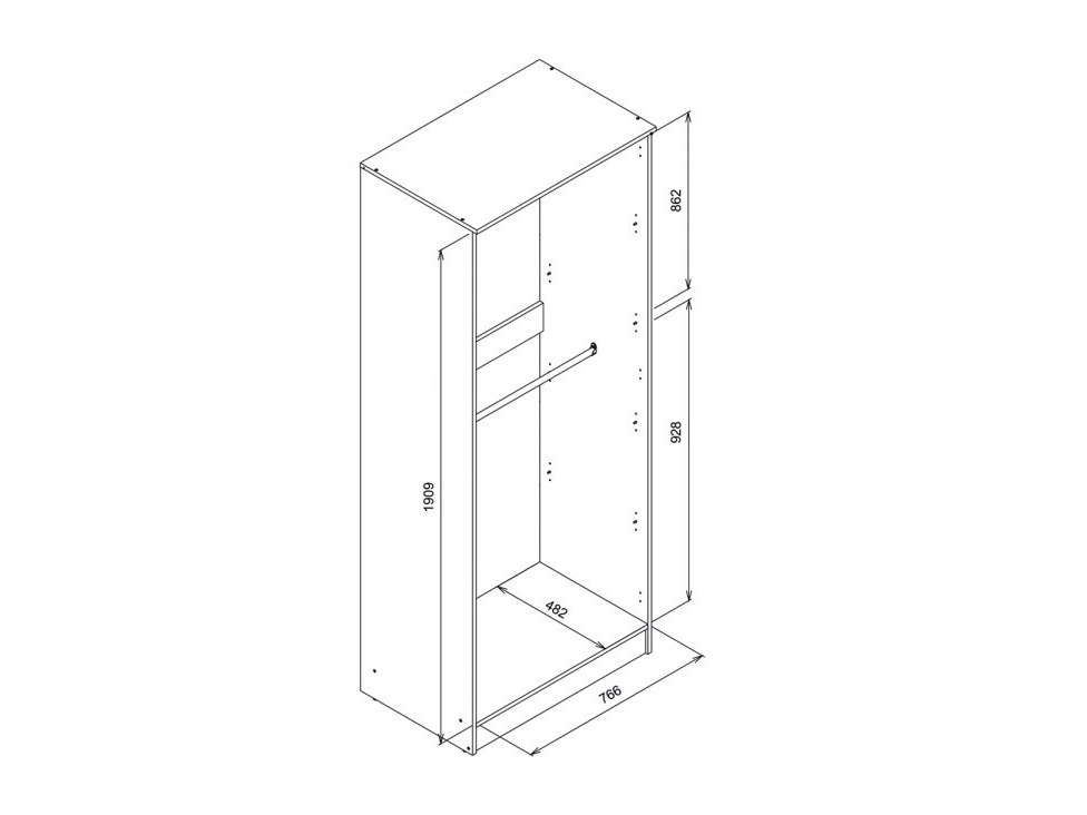 Kledingkast Orlando 221 (Wit)