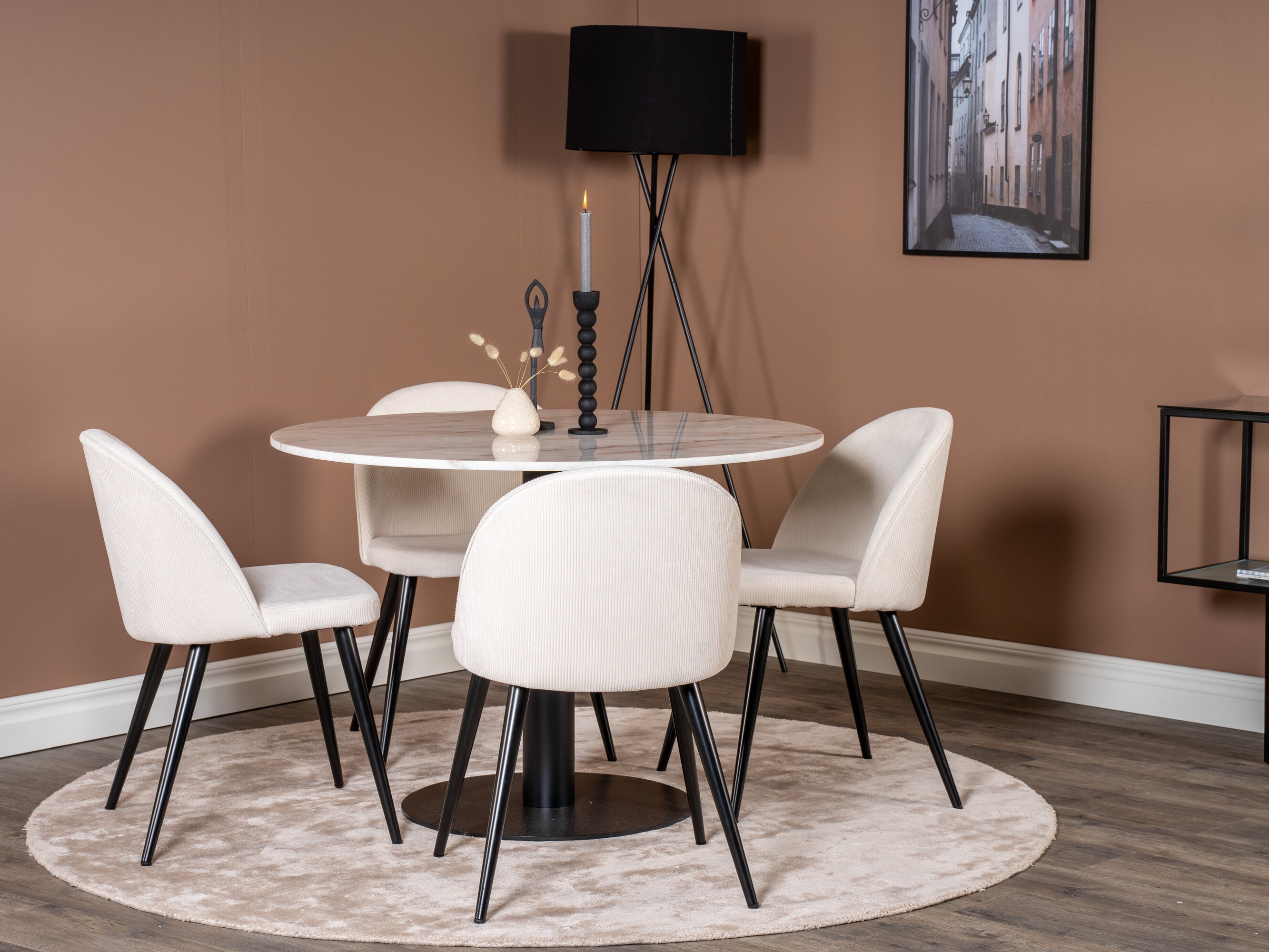 Eetkamerset Dallas 1297 (Beige + Zwart)