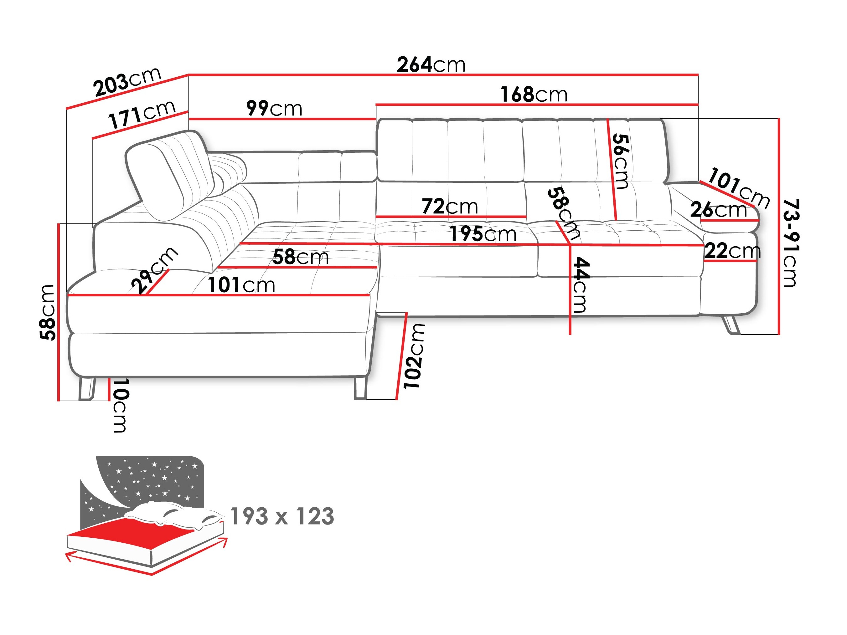 Hoekbank Comfivo 207 (Pianee 26)