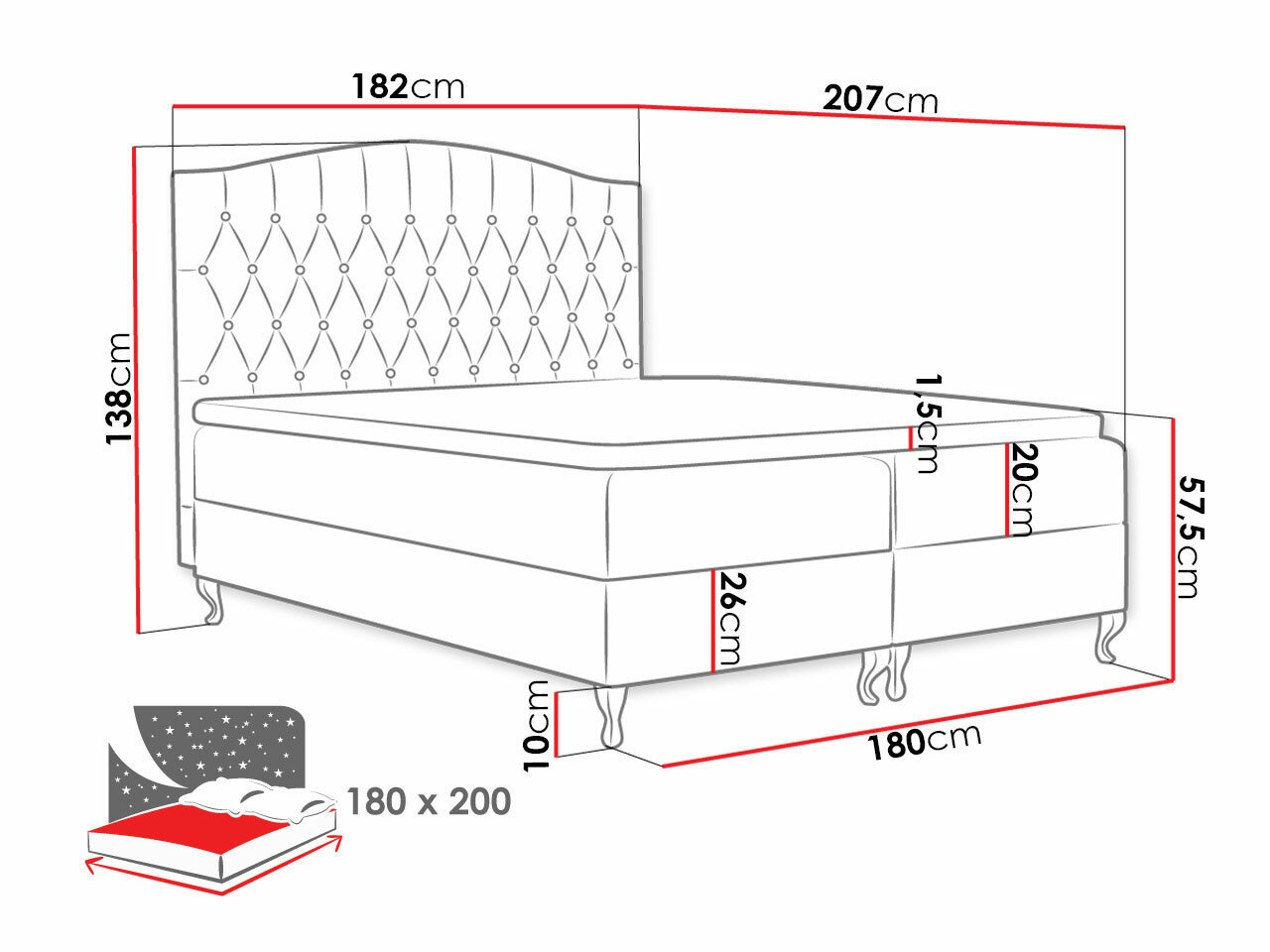 Boxspring Baltimore 142 (Kronos 04)
