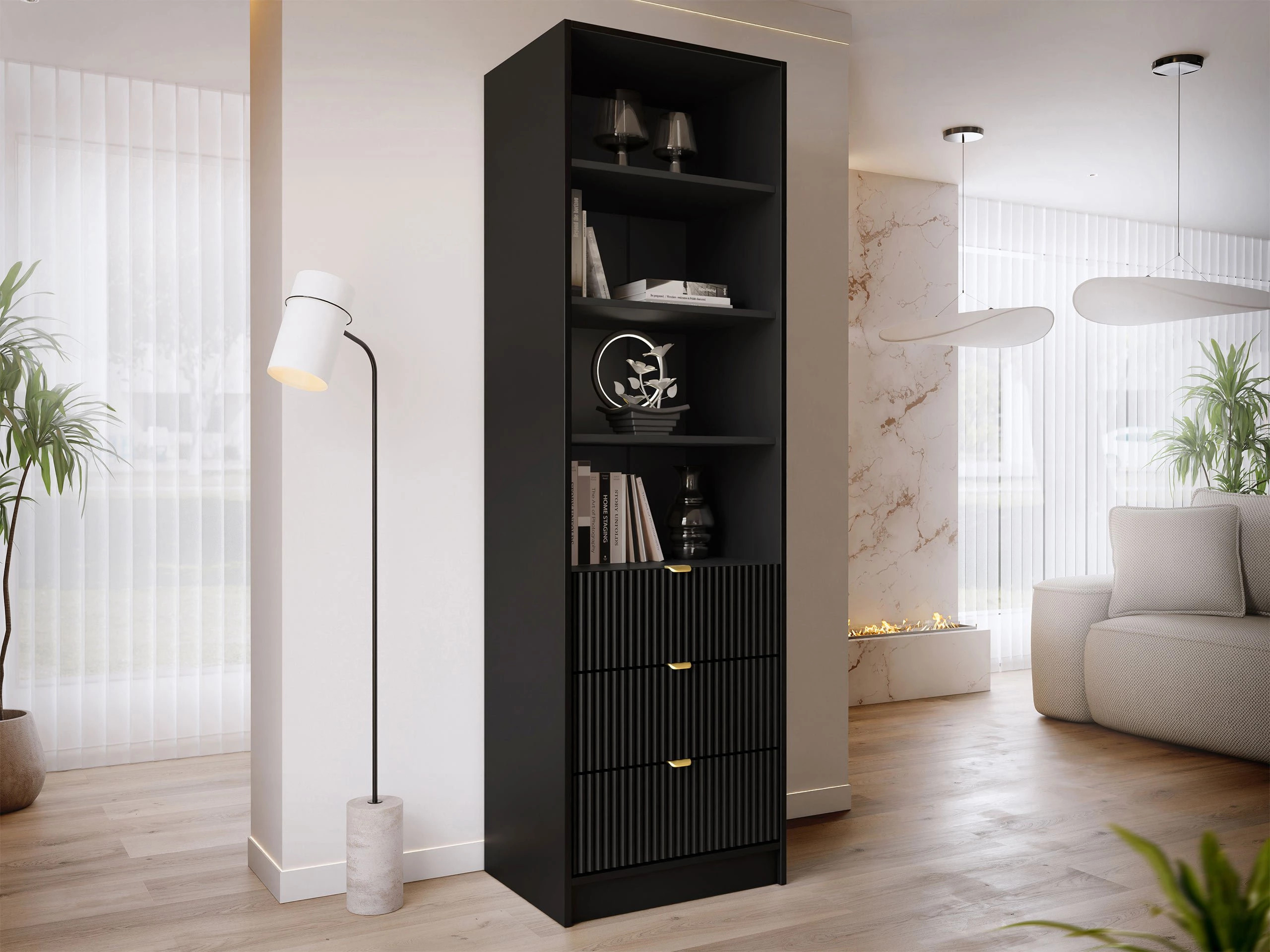 Boekenkast Comfivo Larmire 116 (Zwart)