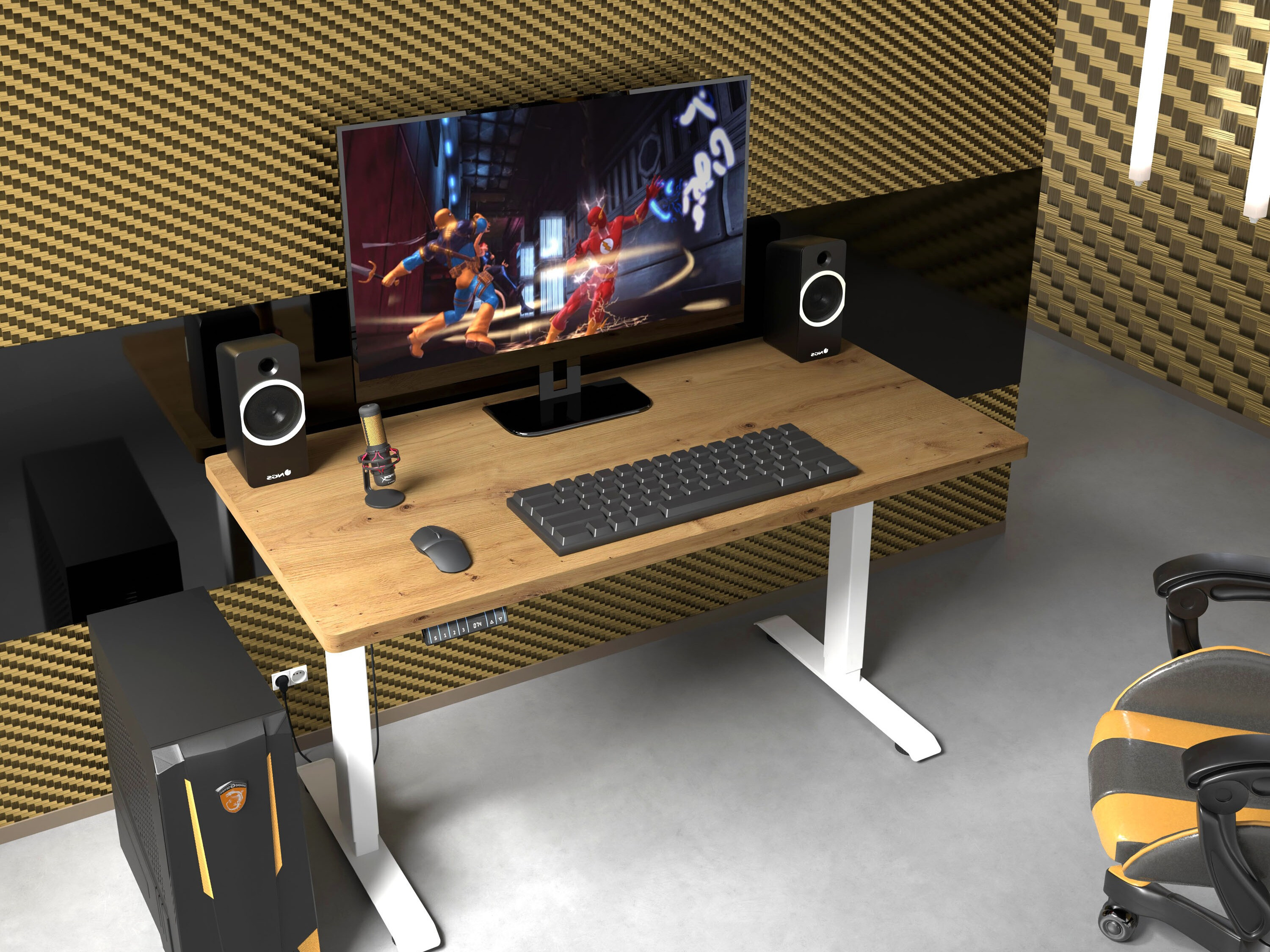 In hoogte verstelbaar bureau Buffalo 184 (Wit)