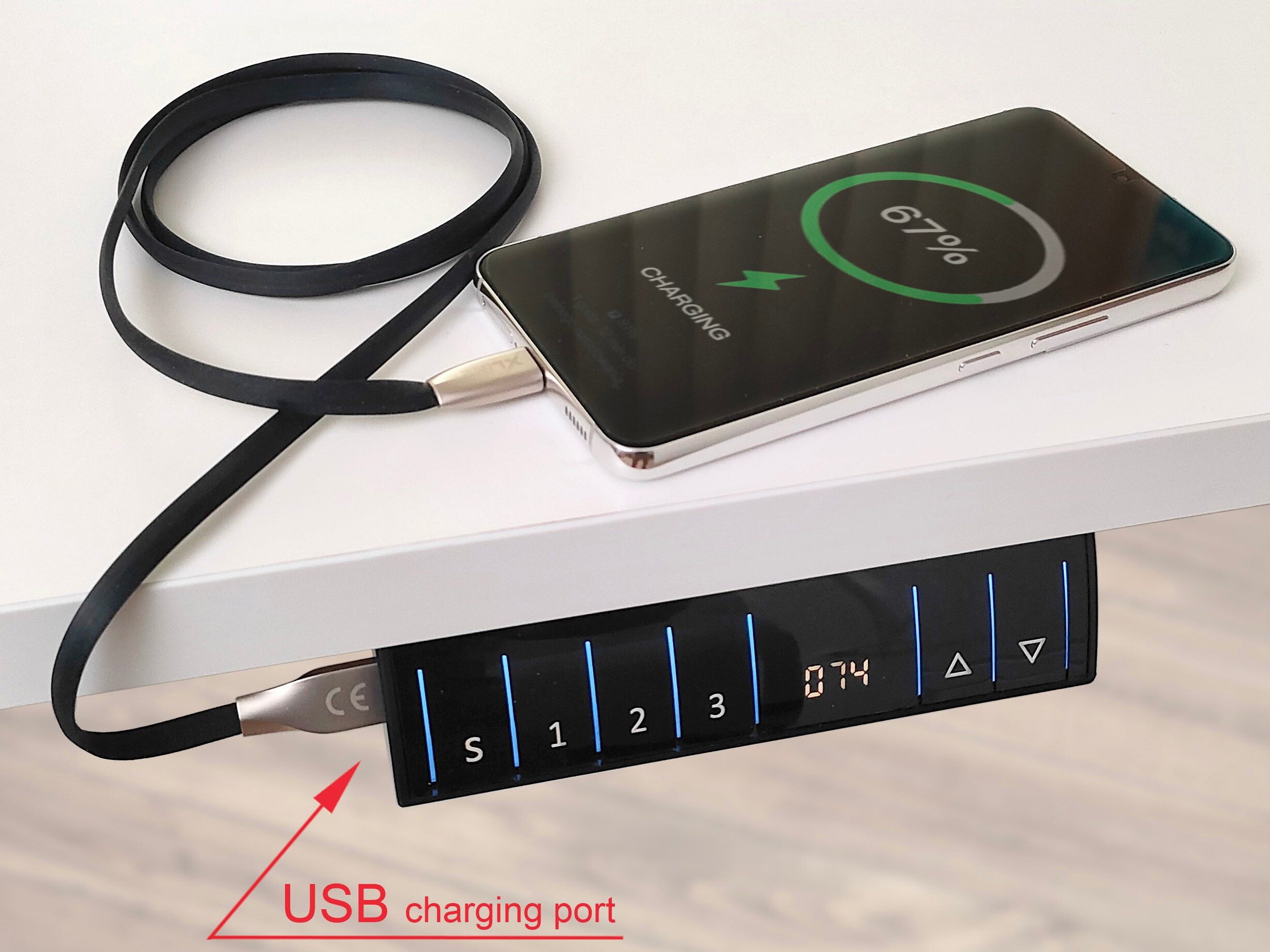 In hoogte verstelbaar bureau Buffalo 184 (Zwart)