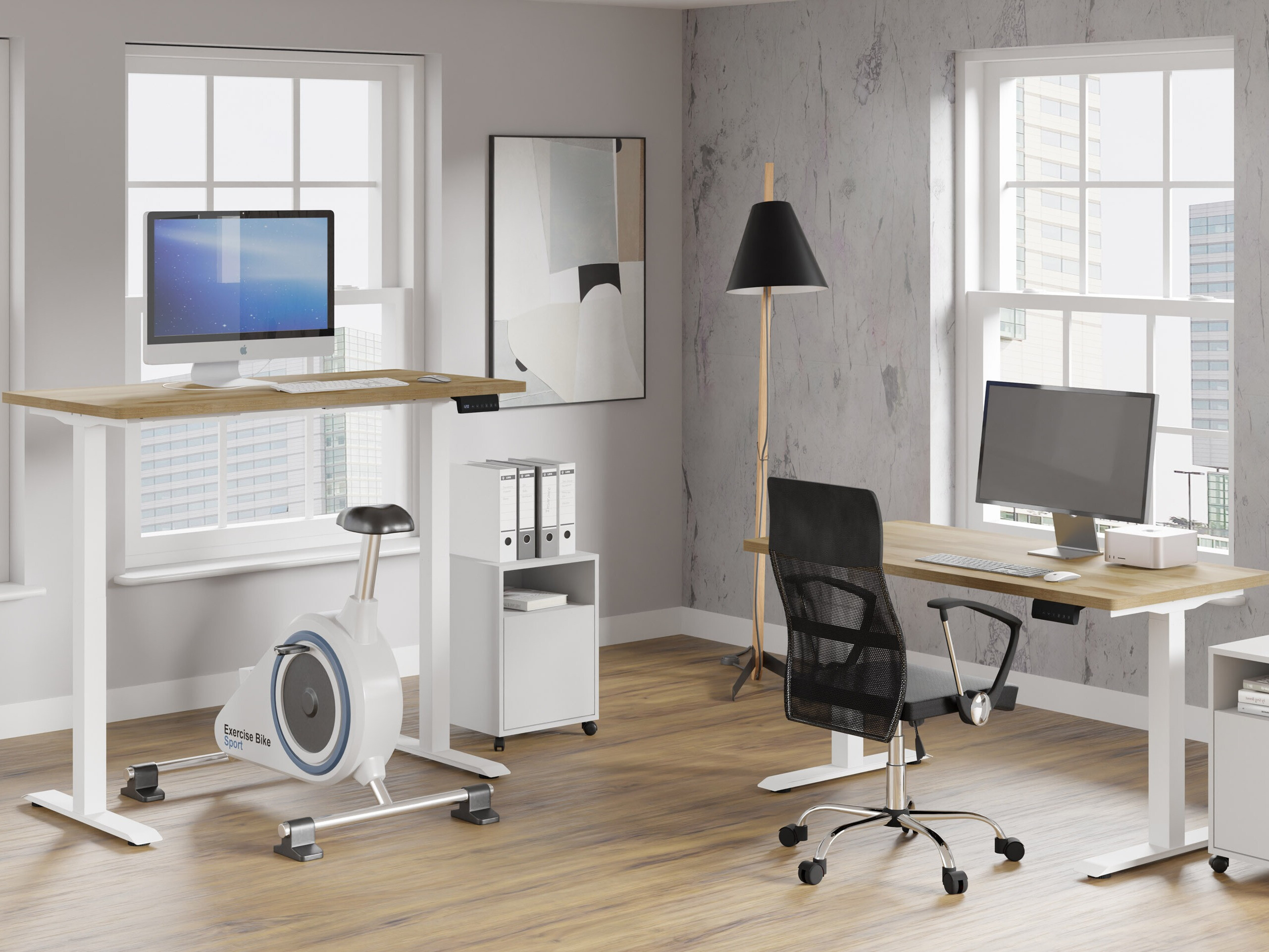 In hoogte verstelbaar bureau Buffalo 199 (Wit)