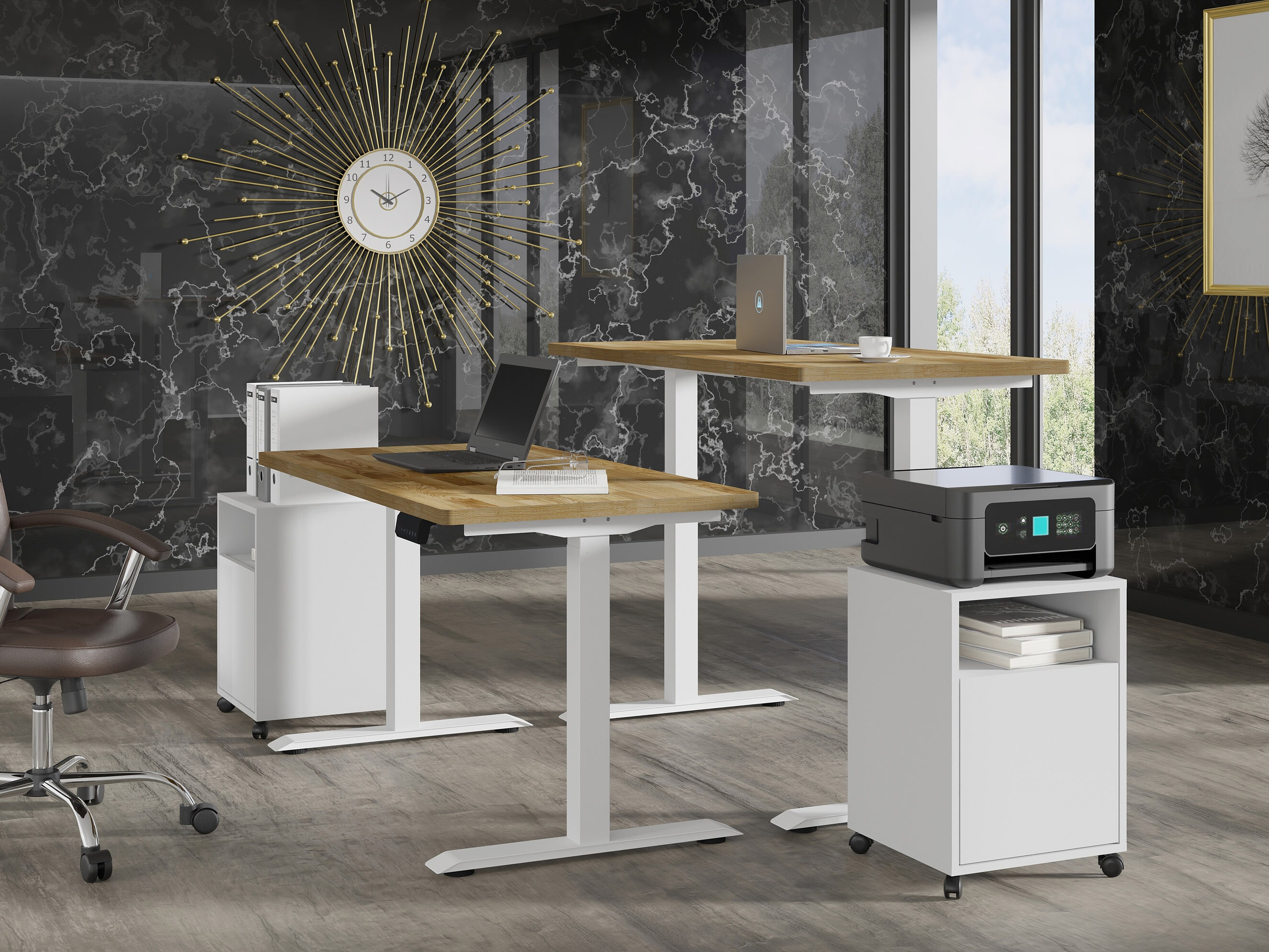 In hoogte verstelbaar bureau Buffalo 199 (Wit)